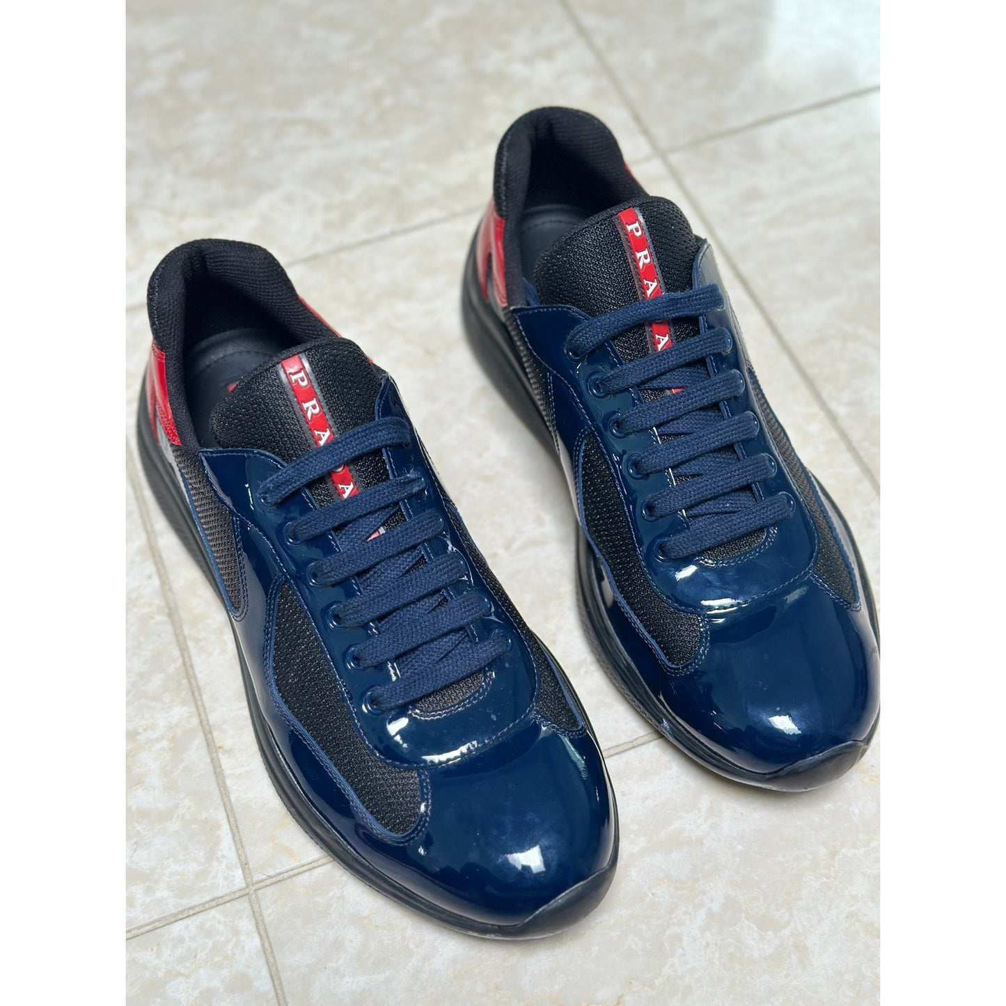 Prada America's Cup Sneakers Royal Blue Red | Size 10Uk