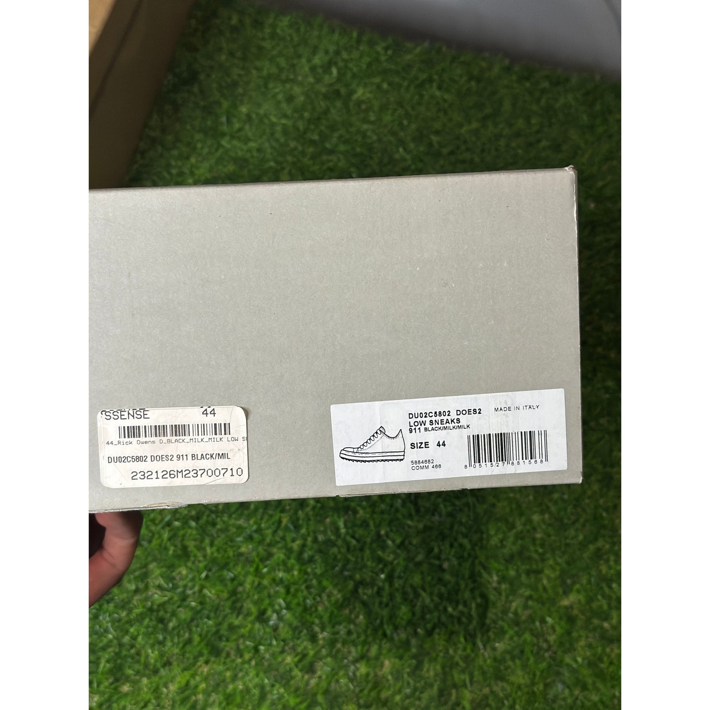 Size 11 - Rick Owens DRKSHDW Low Sneaks Eyelet Black Milk