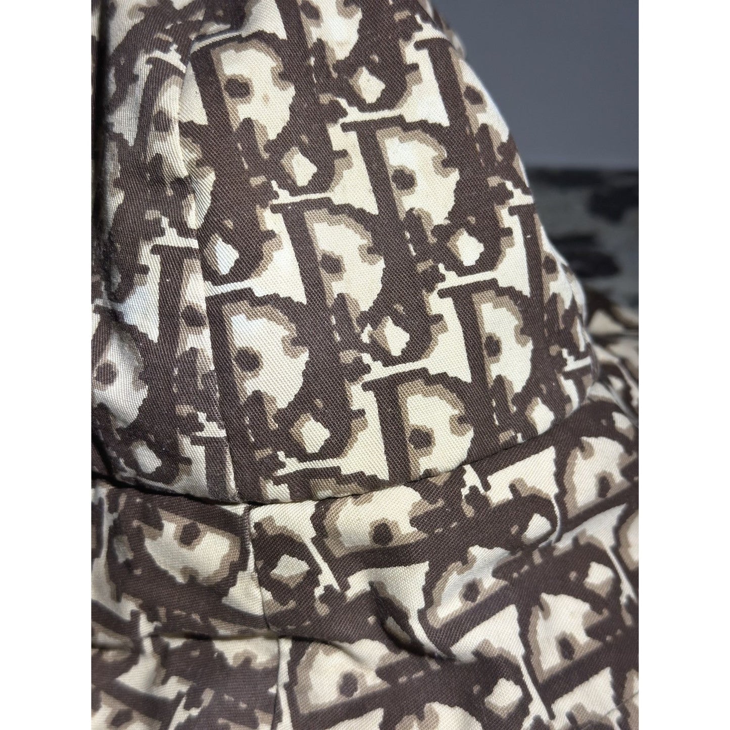 Vintage 80s Brown Cream Christian Dior Monogram Bucket Hat