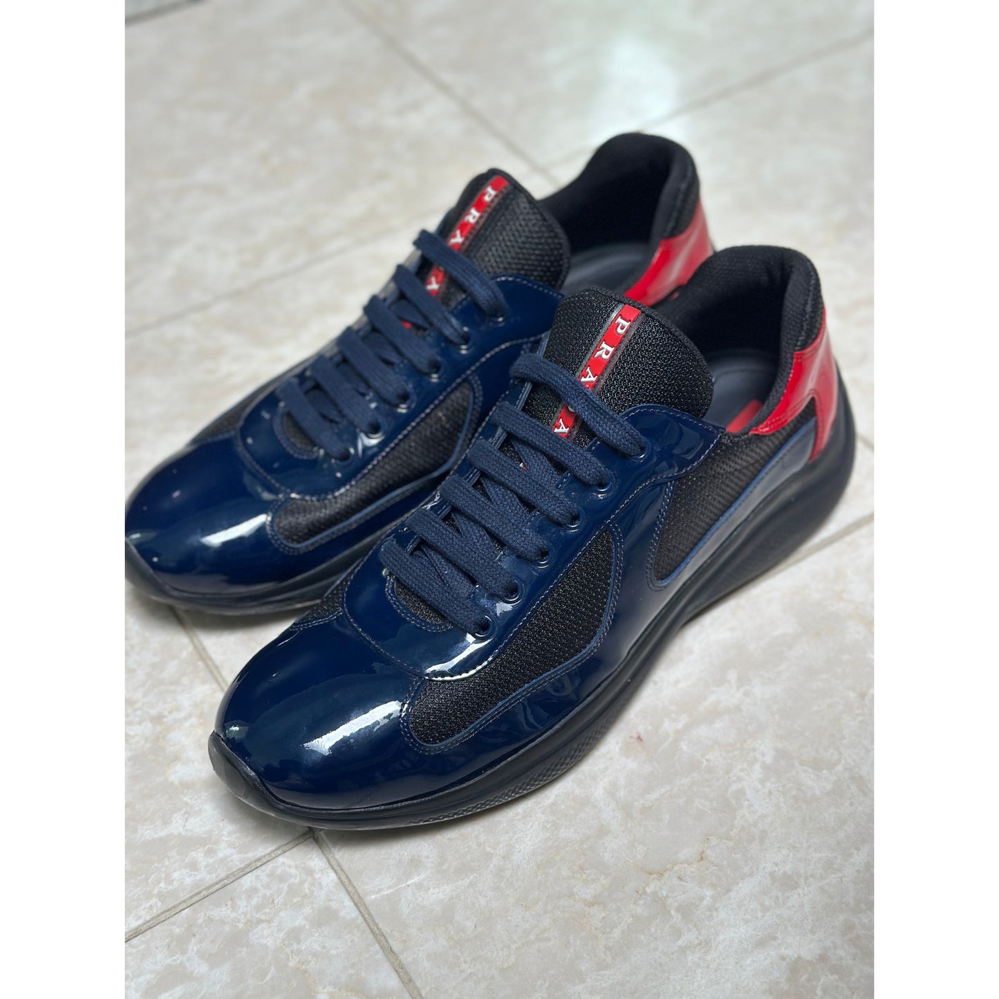 Prada America's Cup Sneakers Royal Blue Red | Size 10Uk