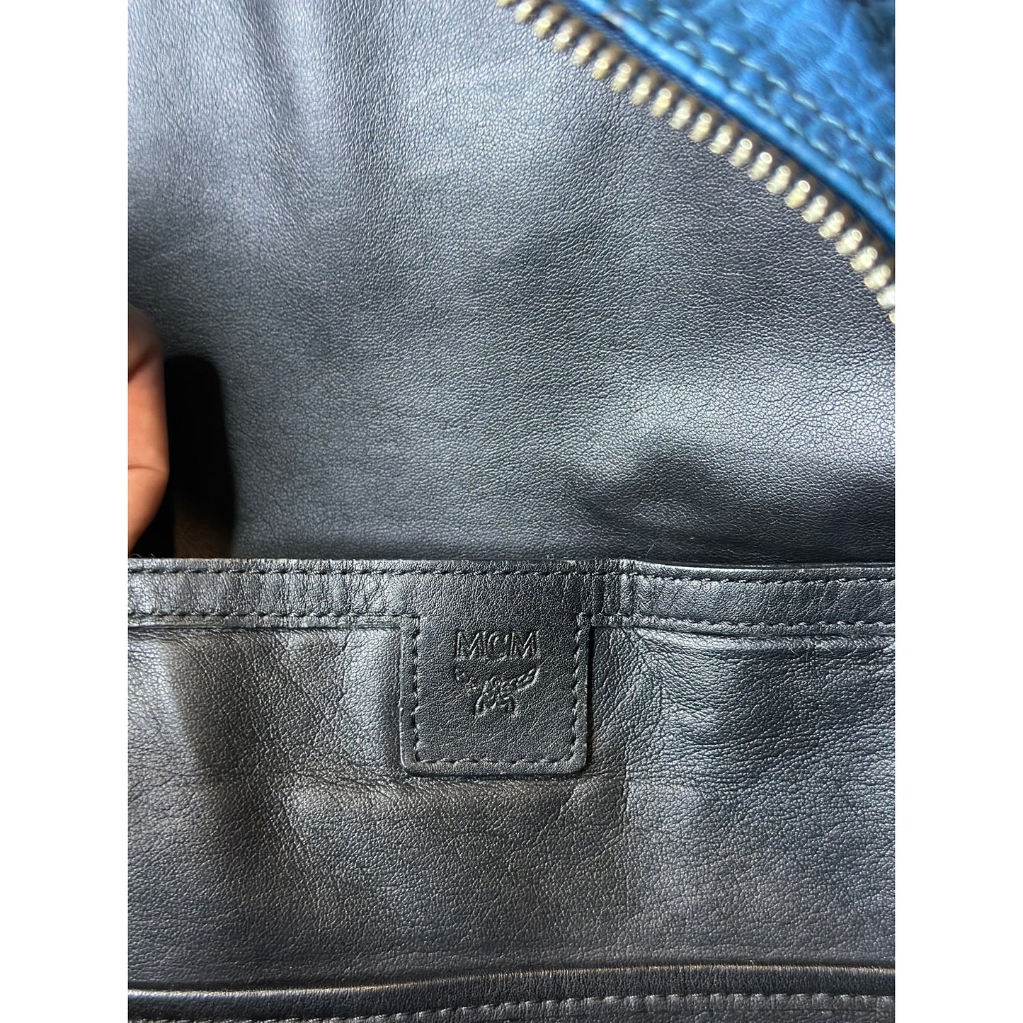 MCM Blue Rockstud Backpack