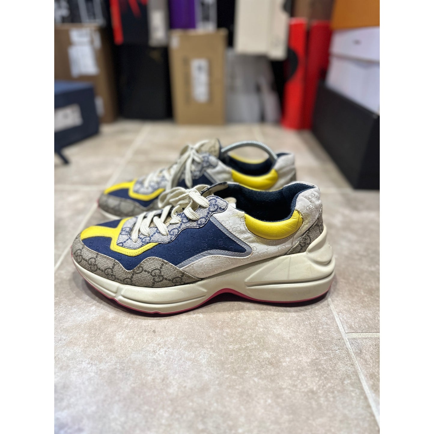 Gucci GG Rython ‘Beige White Yellow’ Size 8.5G