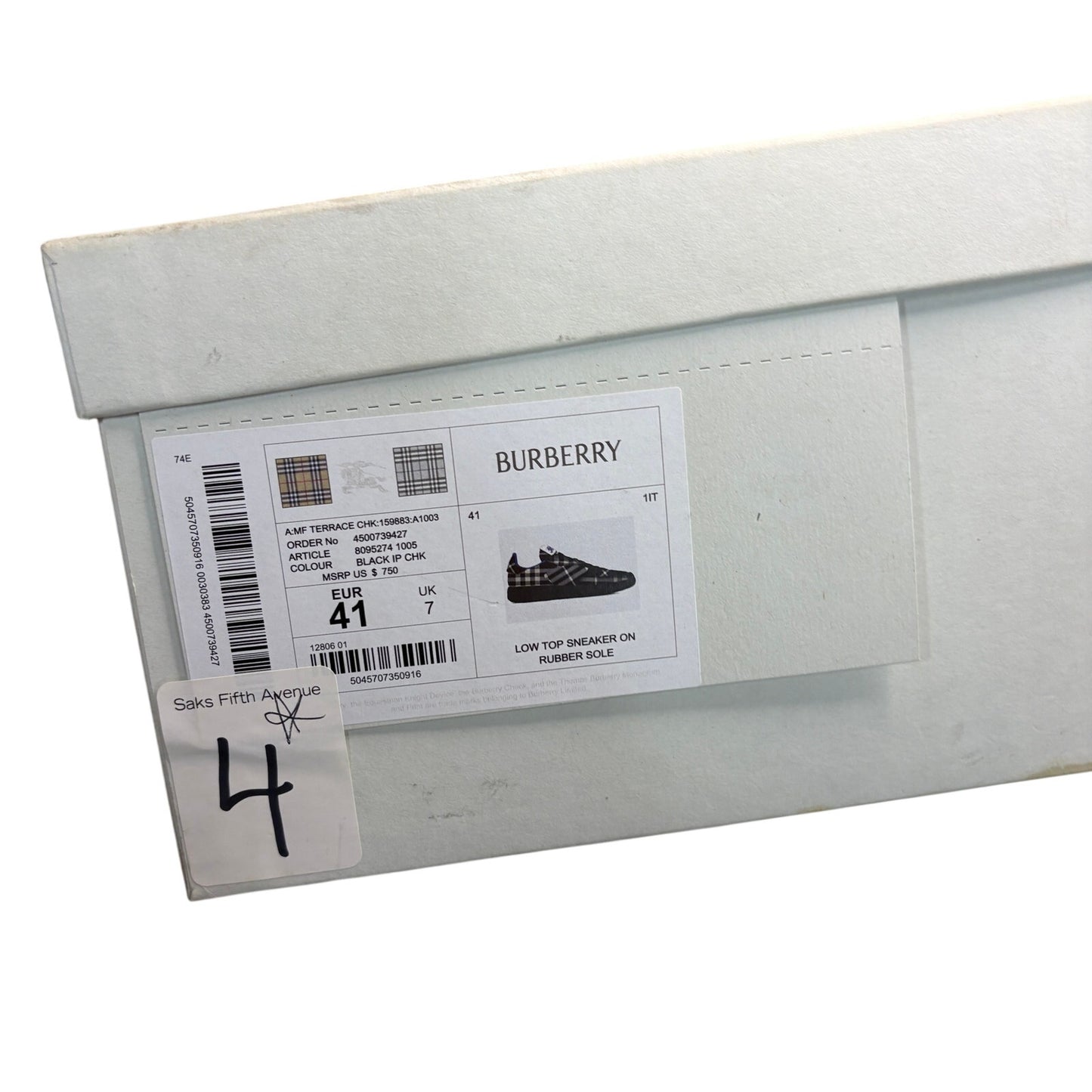 Burberry Check Terrace Sneakers Black Blue | Size 41(8US)