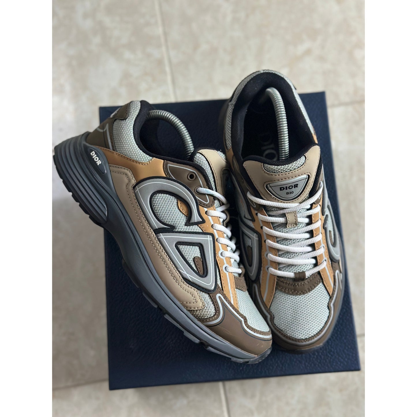 Size 8 - Dior B30 “Brown Beige Orange” Sneakers