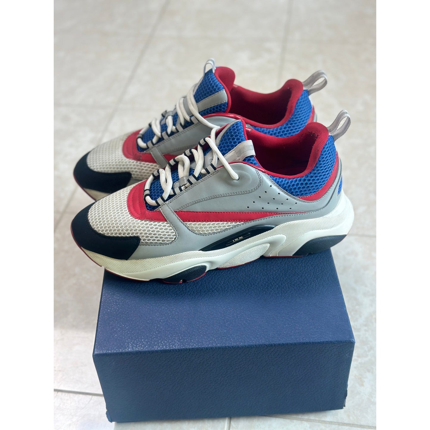 Size 12 - Dior B22 “Gray Red Blue” sneakers
