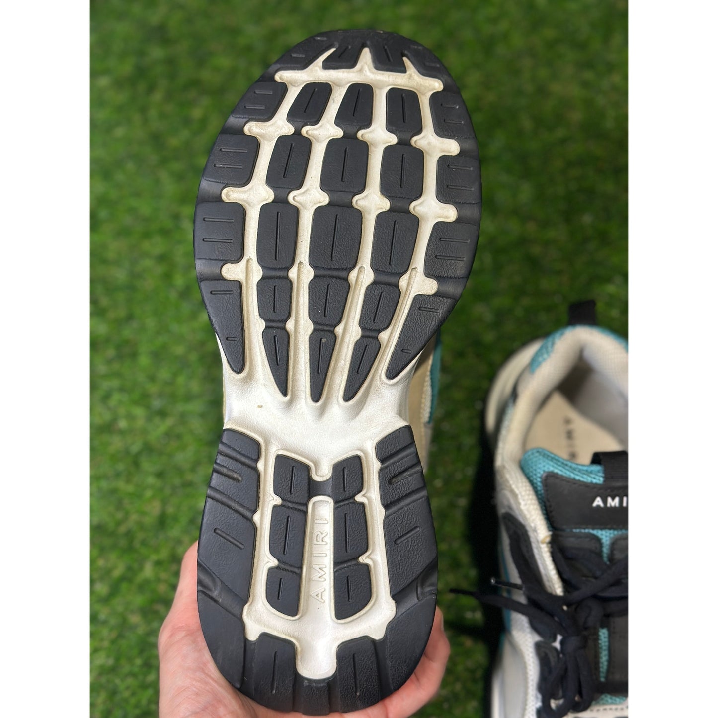 Size 9 - Amiri Teal and Black Bone Runner Sneakers