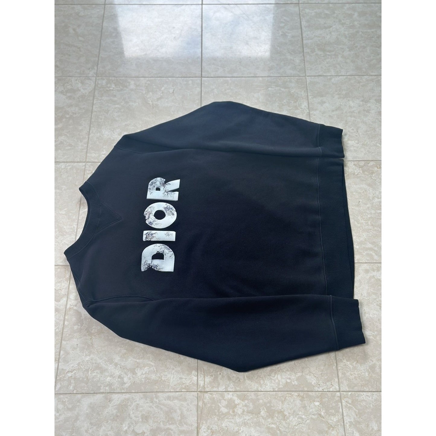 Medium DIOR SS20 Daniel Arsham Faded 3D Logo Print Crewneck