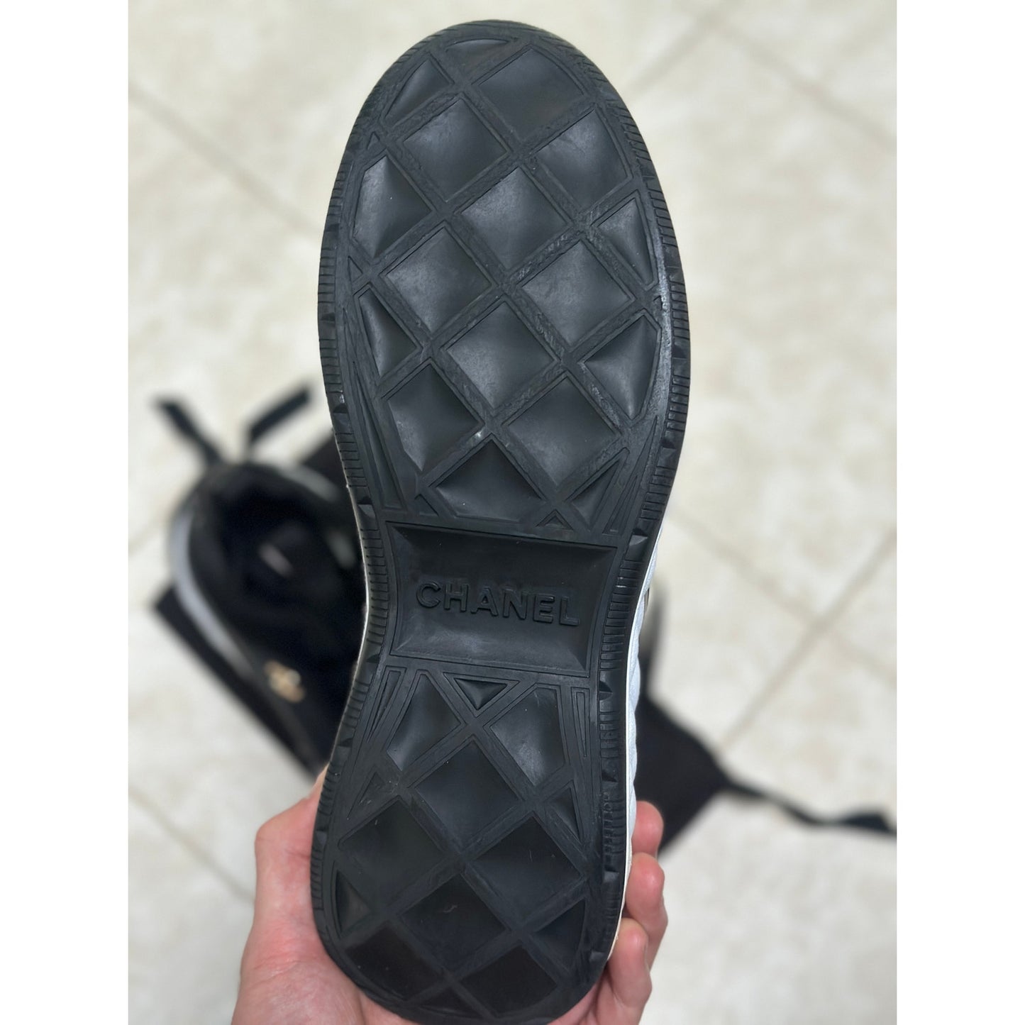 Size 9 - Chanel Men's Interlocking CC Logo Suede Sneakers