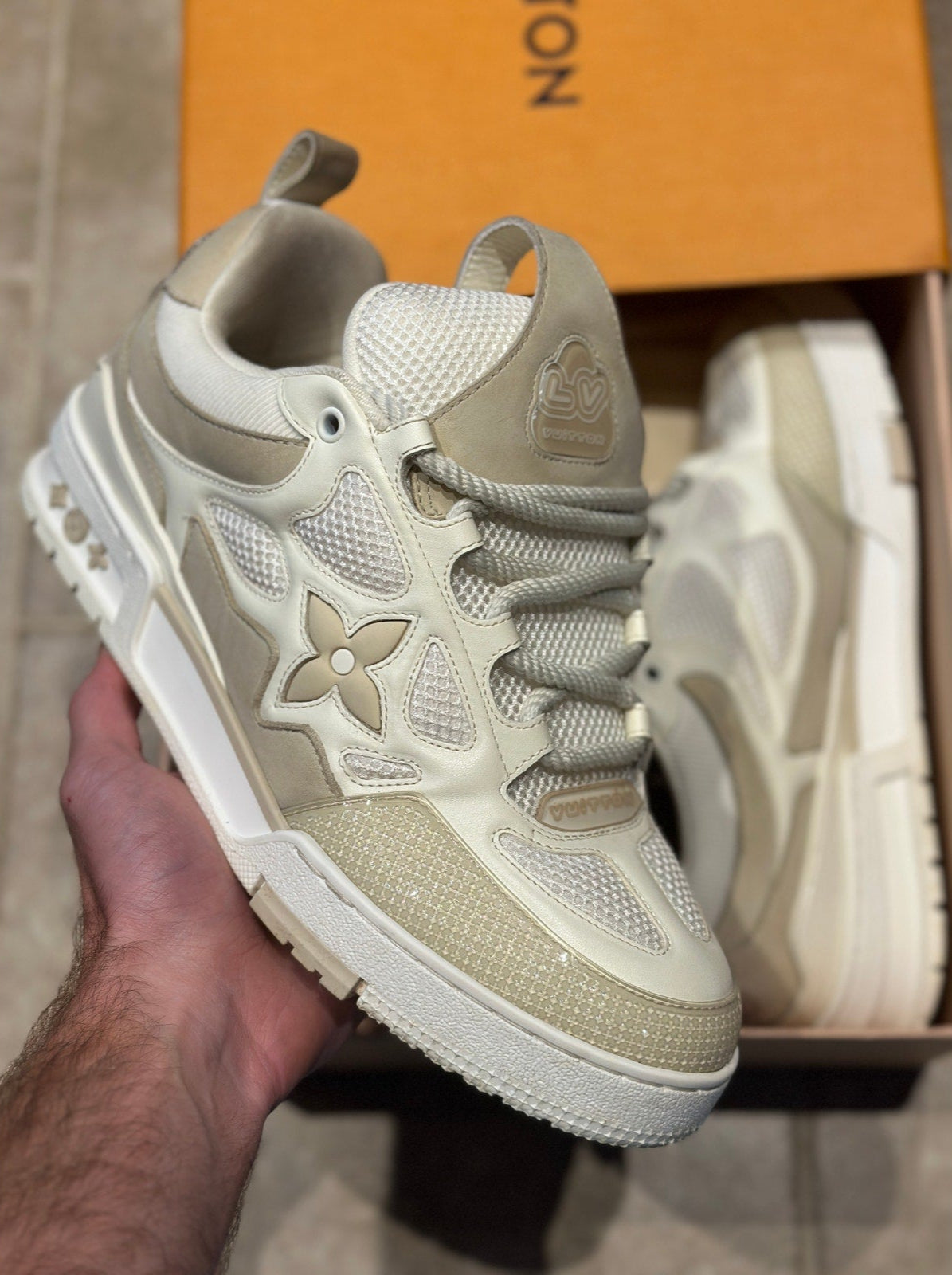 Louis Vuitton LV Skate "Beige/White" Trainer Size 8.5UK