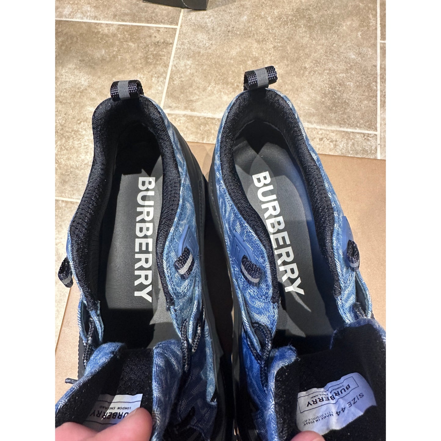 Burberry Arthur Monogram Print Sneaker Blue | Size 11US
