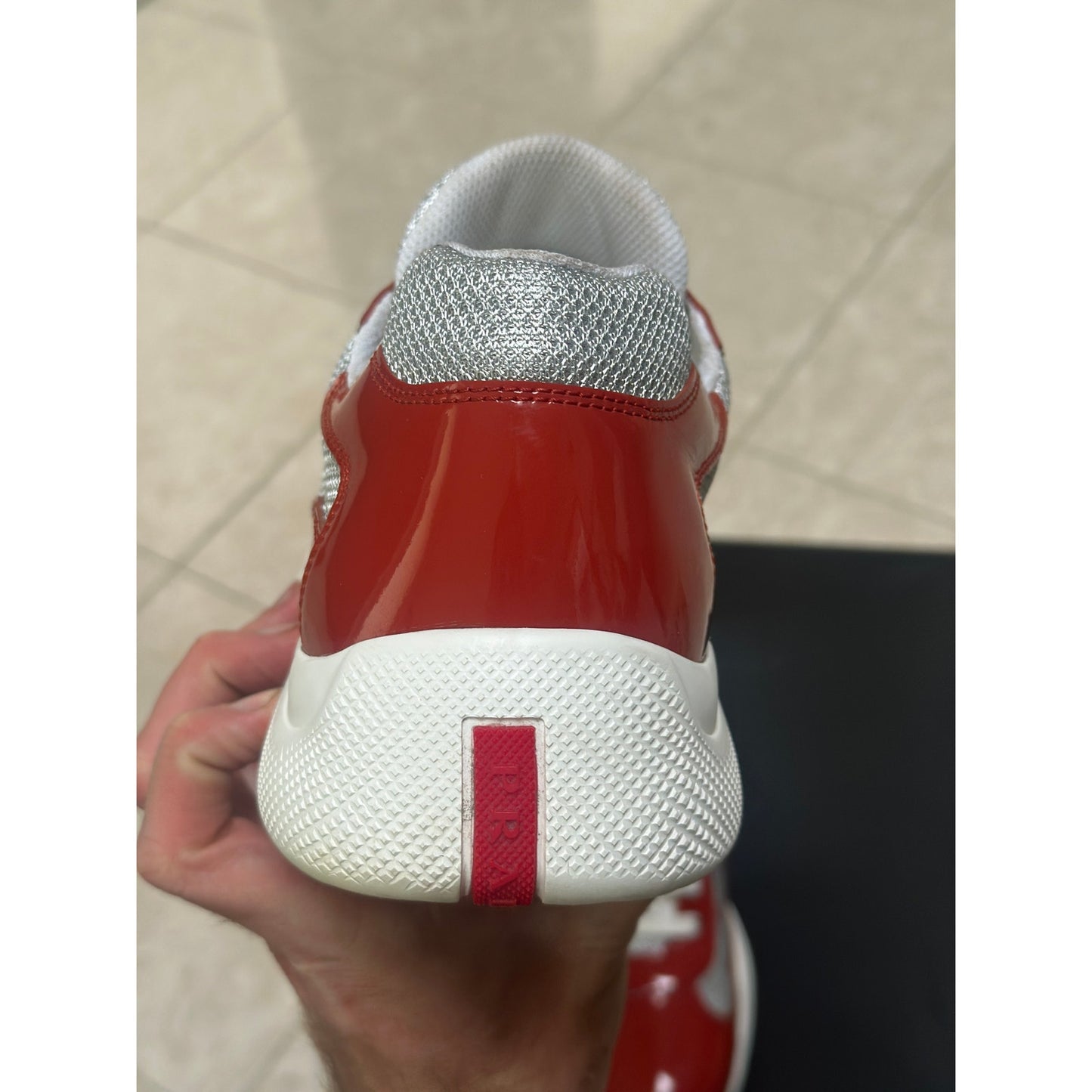 Prada America's Cup Sneakers Reddish Orange | Size 10Uk