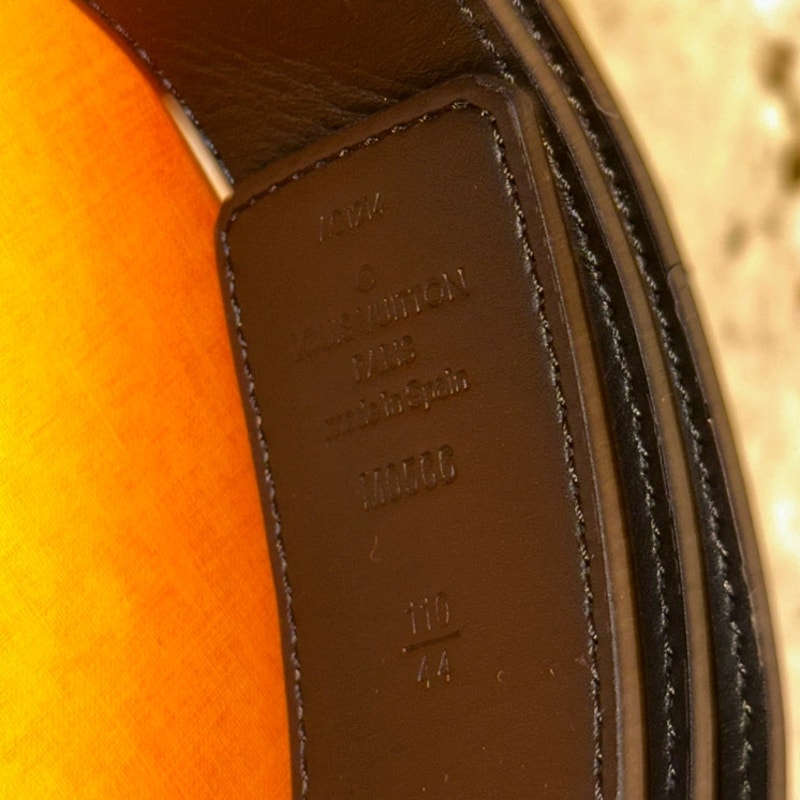 LV Pyramide Monogram Canvas Leather Gold LV Initials Belt
