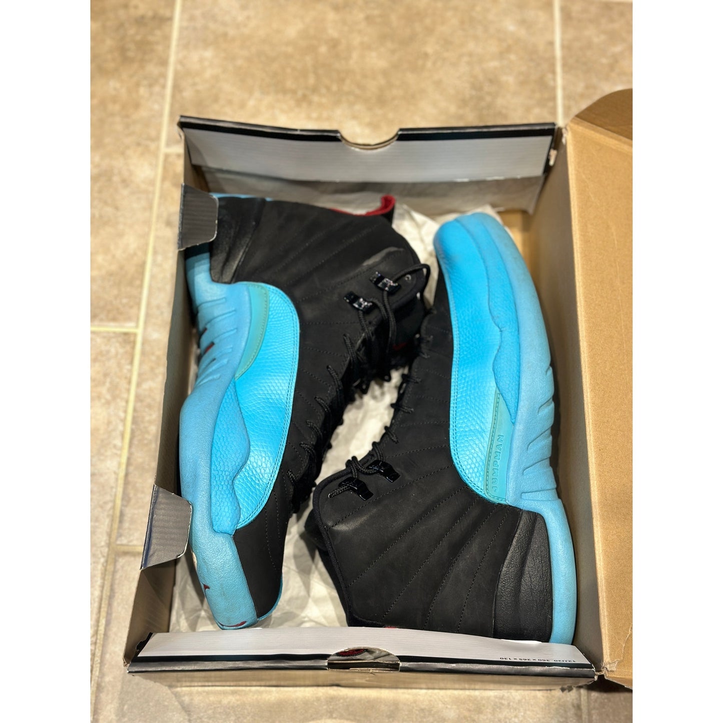 Size 12 - Jordan 12 "Gamma" B;ue Black Sneakers