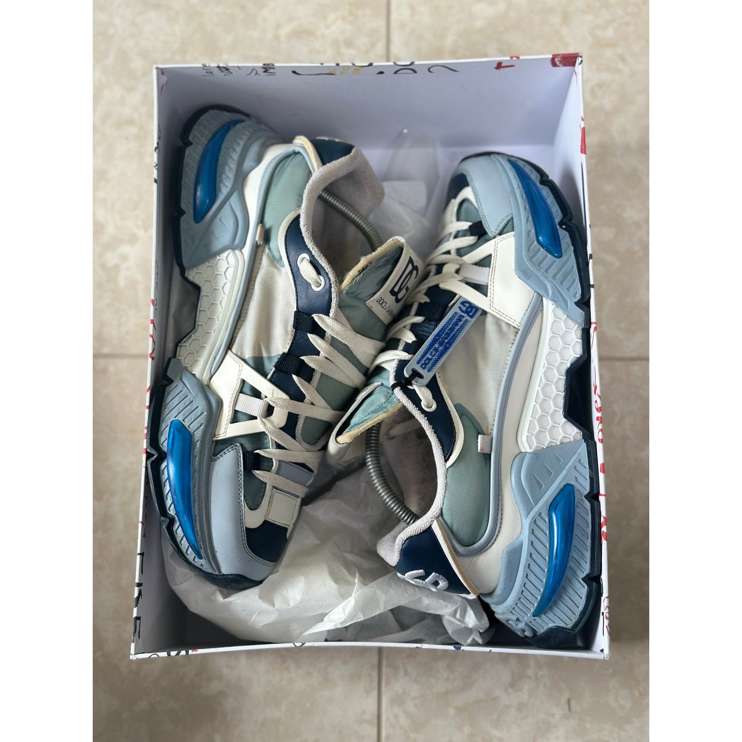 Size 11 - Dolce & Gabbana Airmaster panelled Blue sneakers