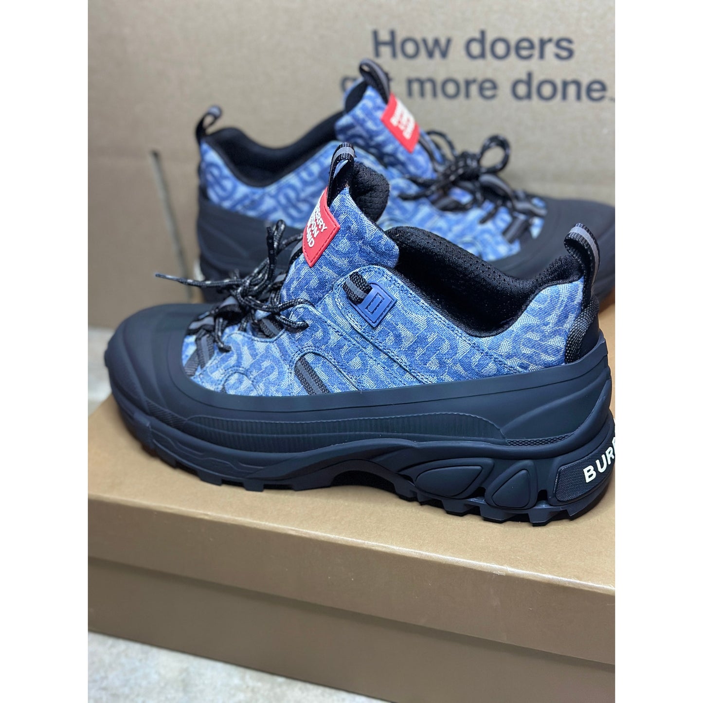 Burberry Arthur Monogram Print Sneaker Blue | Size 11US