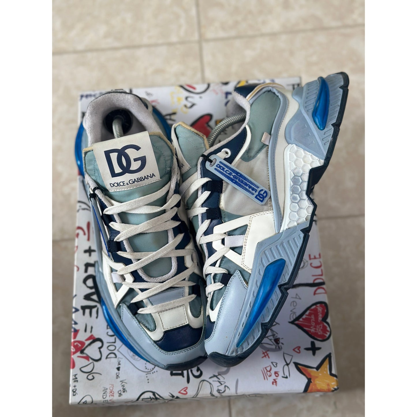 Size 11 - Dolce & Gabbana Airmaster panelled Blue sneakers