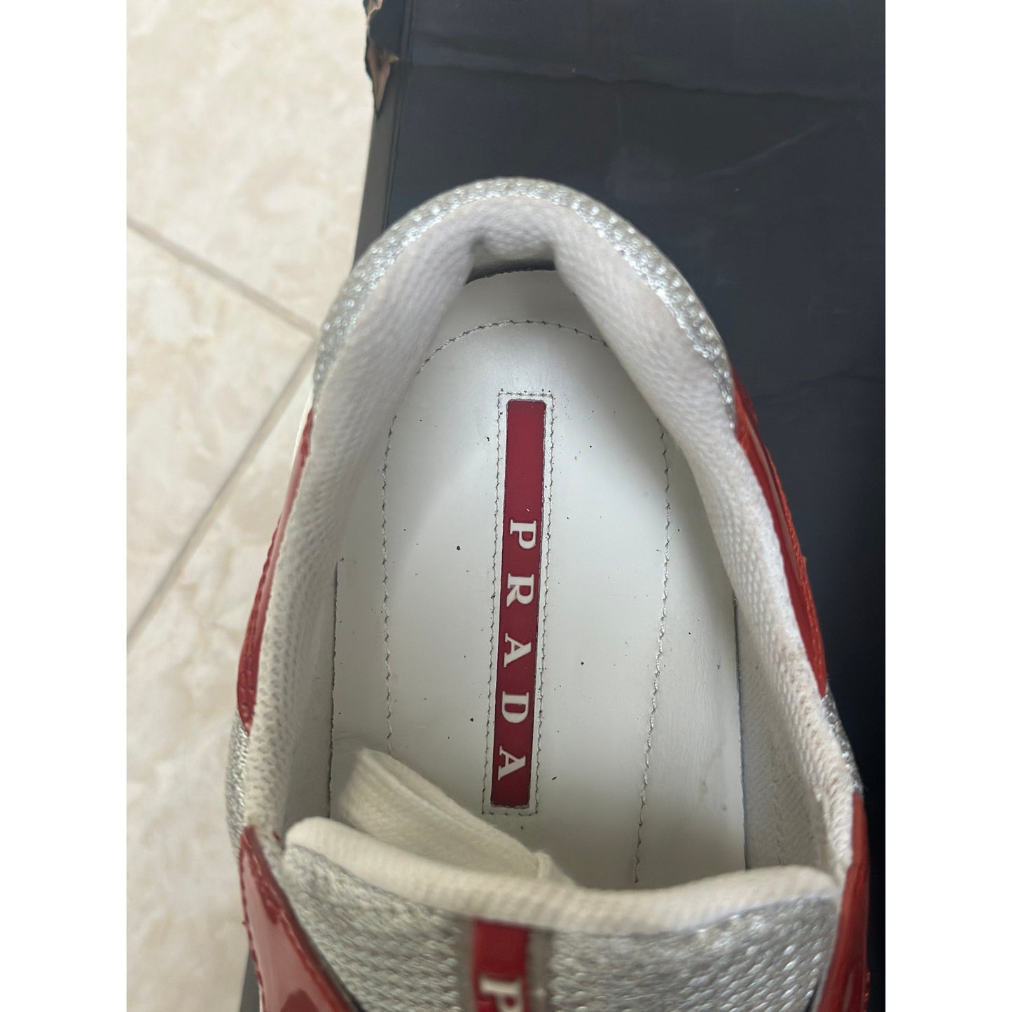 Prada America's Cup Sneakers Reddish Orange | Size 10Uk