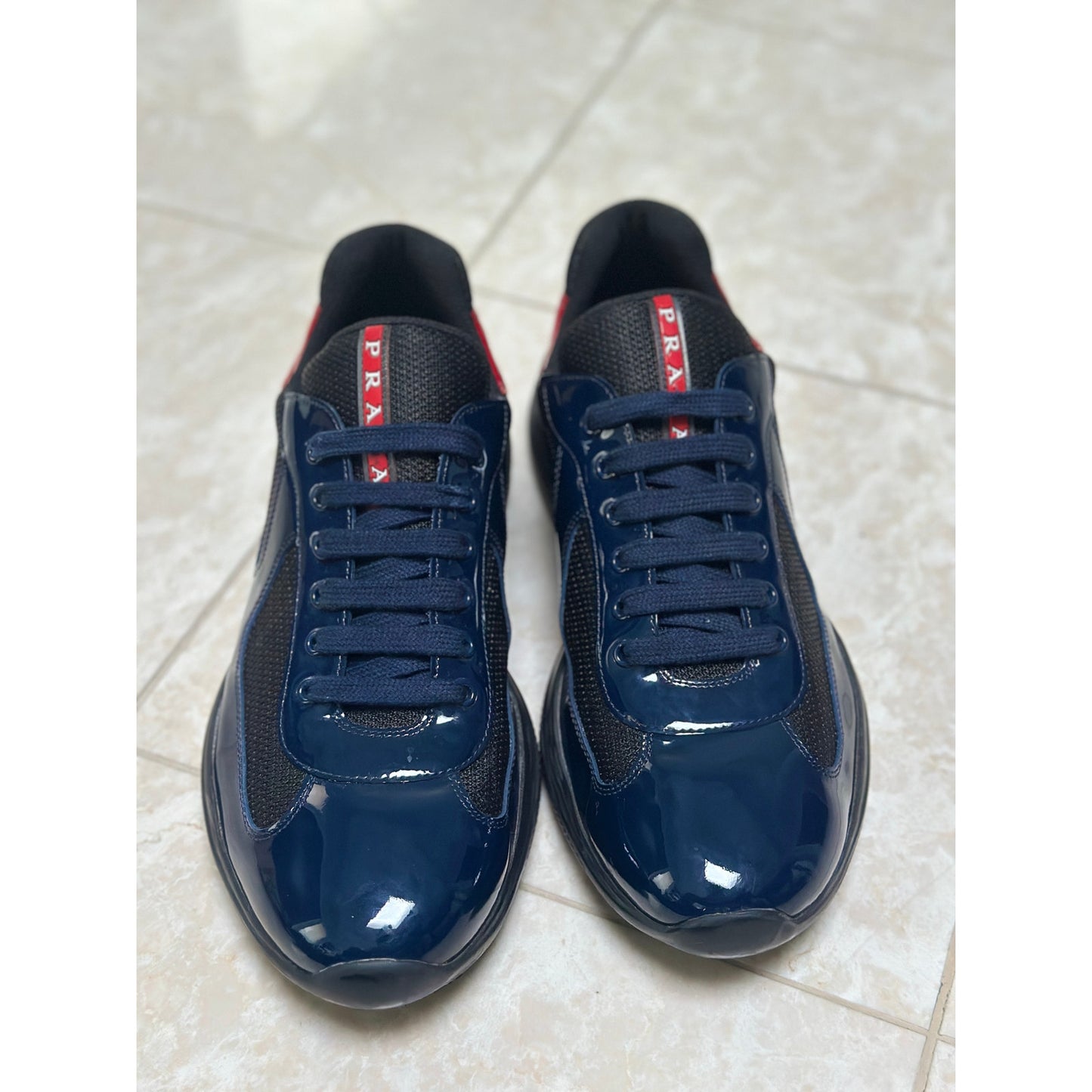 Prada America's Cup Sneakers Royal Blue Red | Size 10Uk
