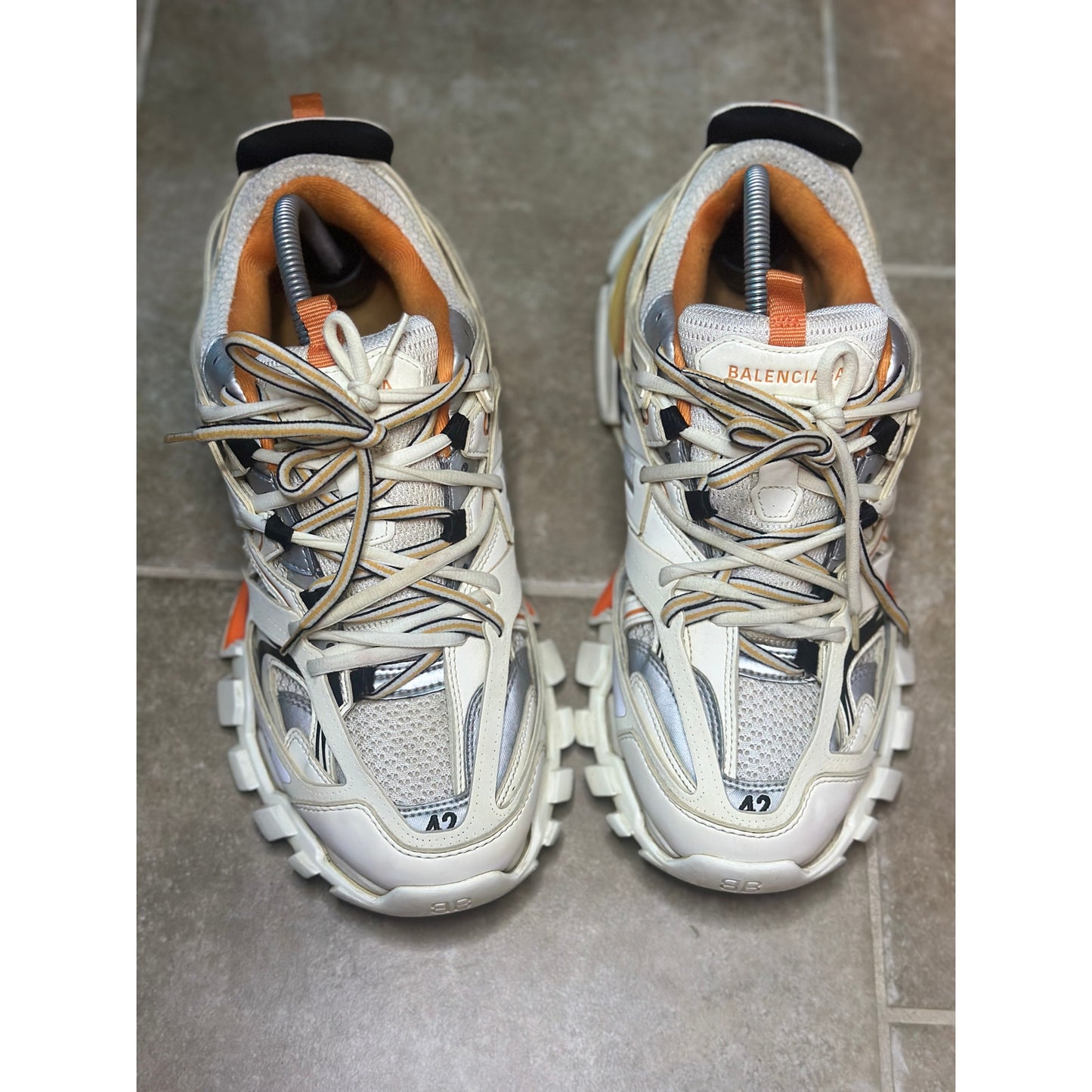 Size 9 - Balenciaga Track 'Orange White' Sneakers