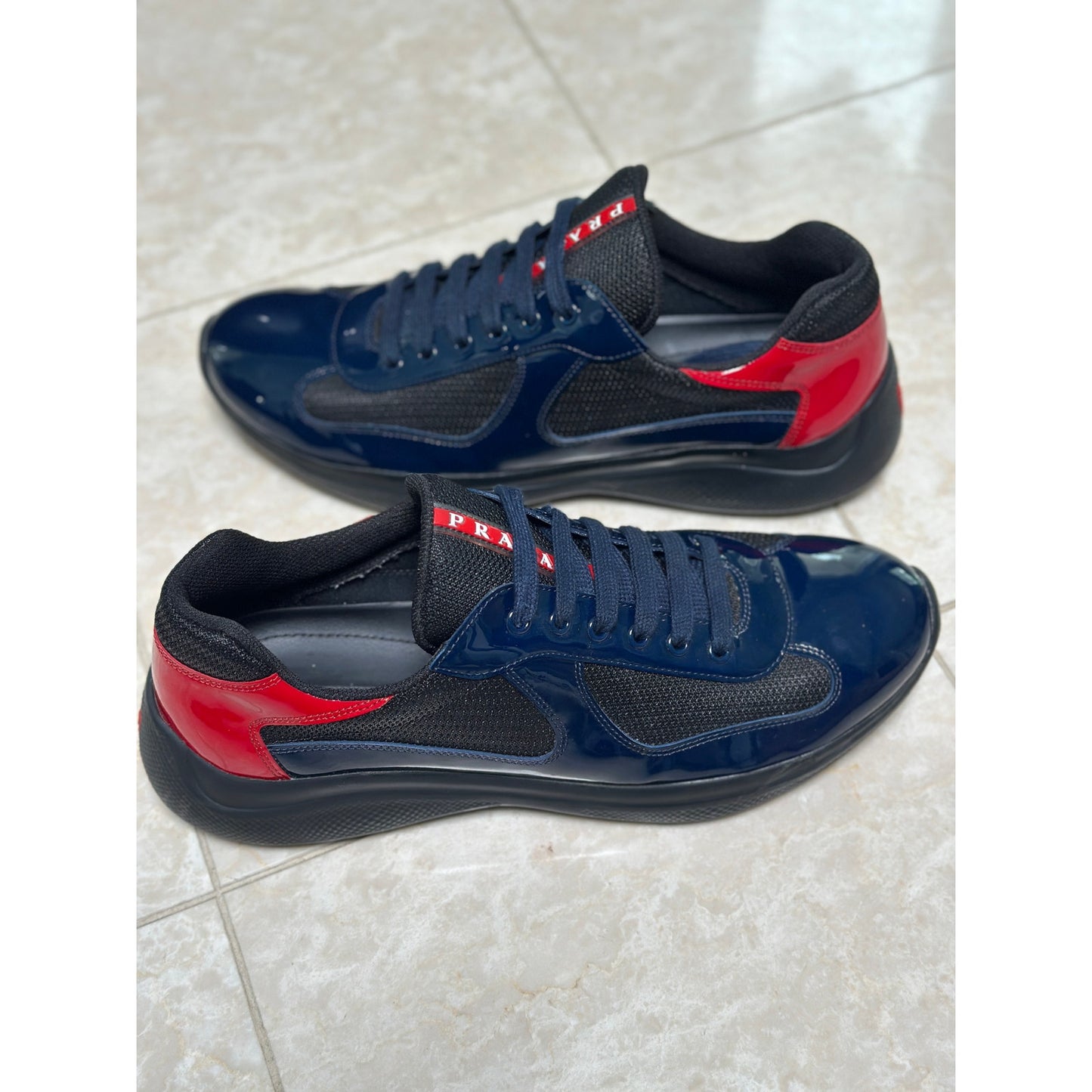 Prada America's Cup Sneakers Royal Blue Red | Size 10Uk