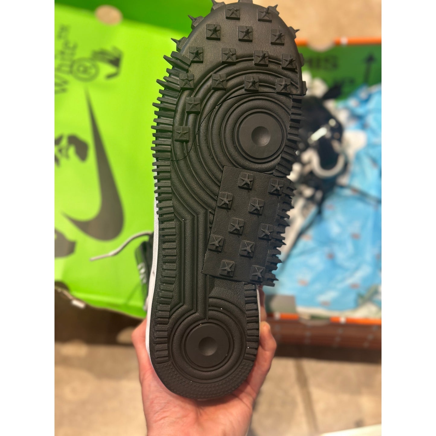 Size 11.5 - OFF-WHITE Air Force One Mid Black Sneakers