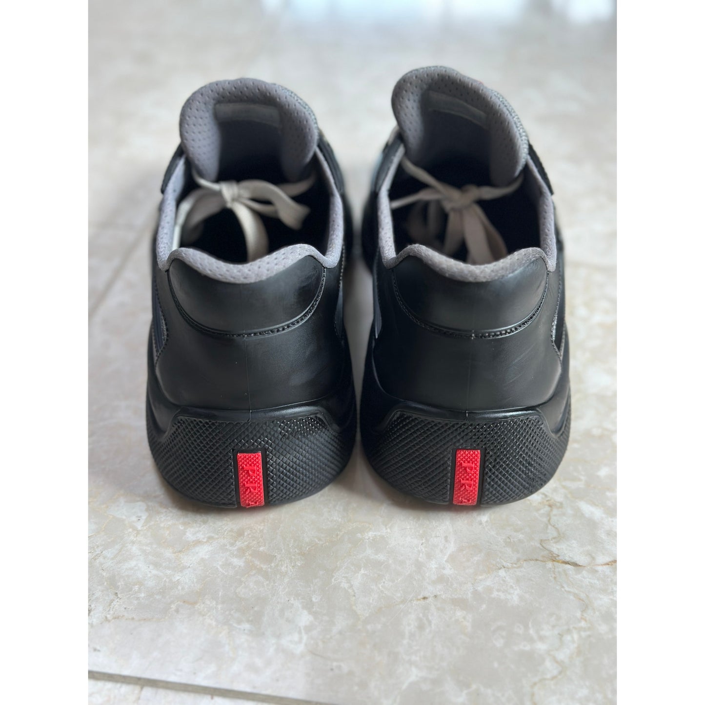 Size 10 - Prada America's Cup Black Soft rubber and bike fabric sneakers