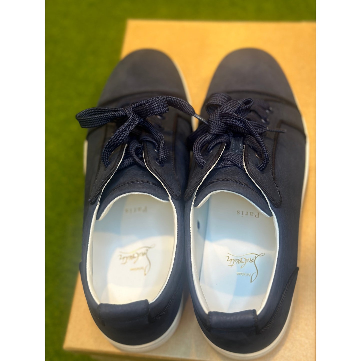 Size 11 - Christian Louboutin Navy Red Bottom Sneakers