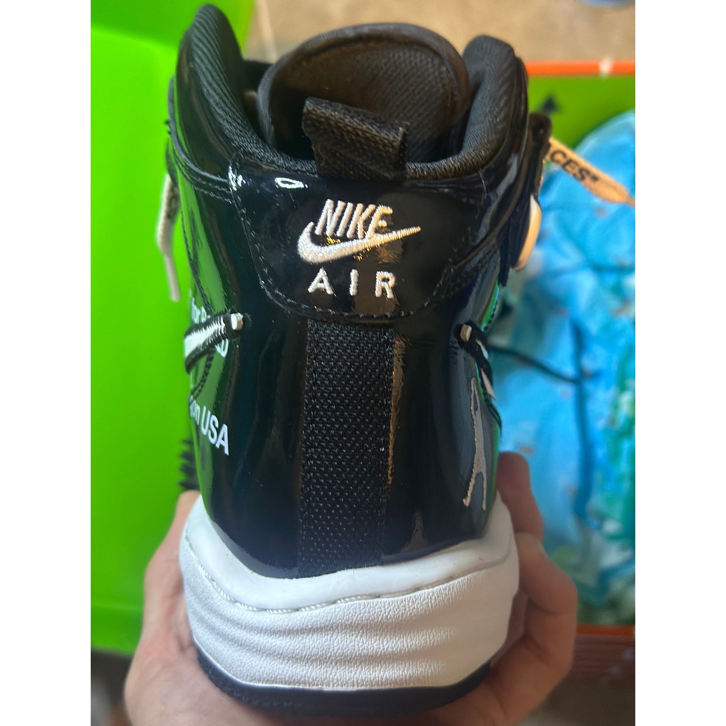 Size 11.5 - OFF-WHITE Air Force One Mid Black Sneakers