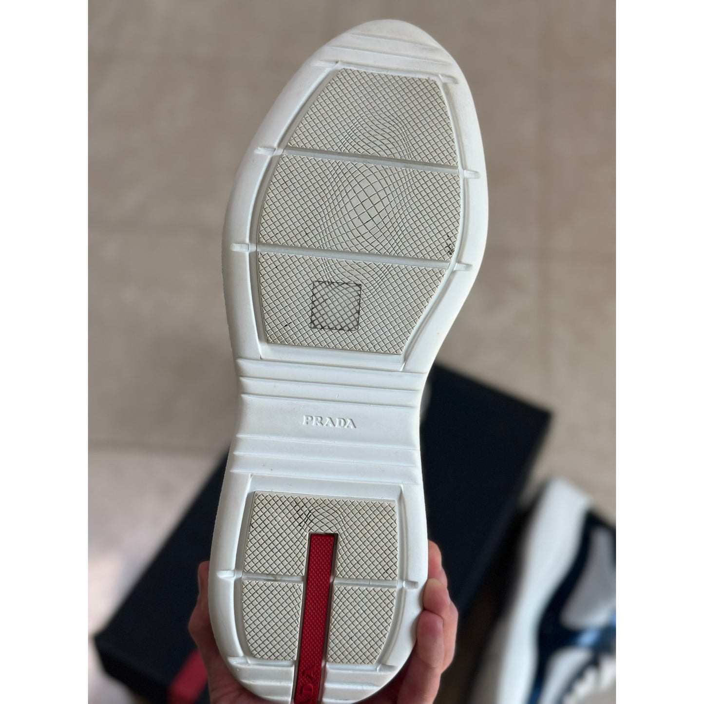 Prada America's Cup Sneakers Blue Glitter Detail | Size 10Uk