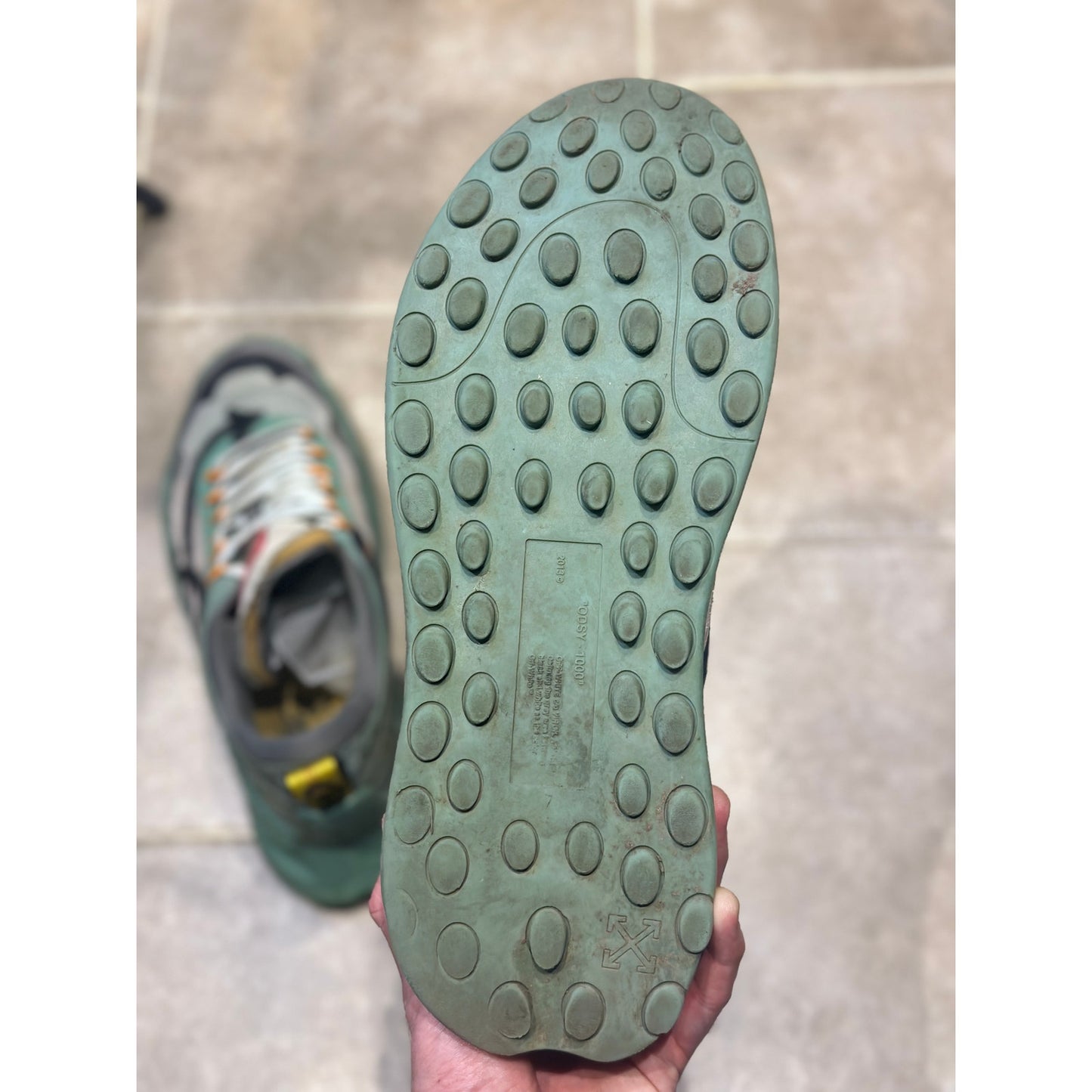 Off-White Odsy-1000 'Green Grey' Athletic Sneakers Men's Size: 11