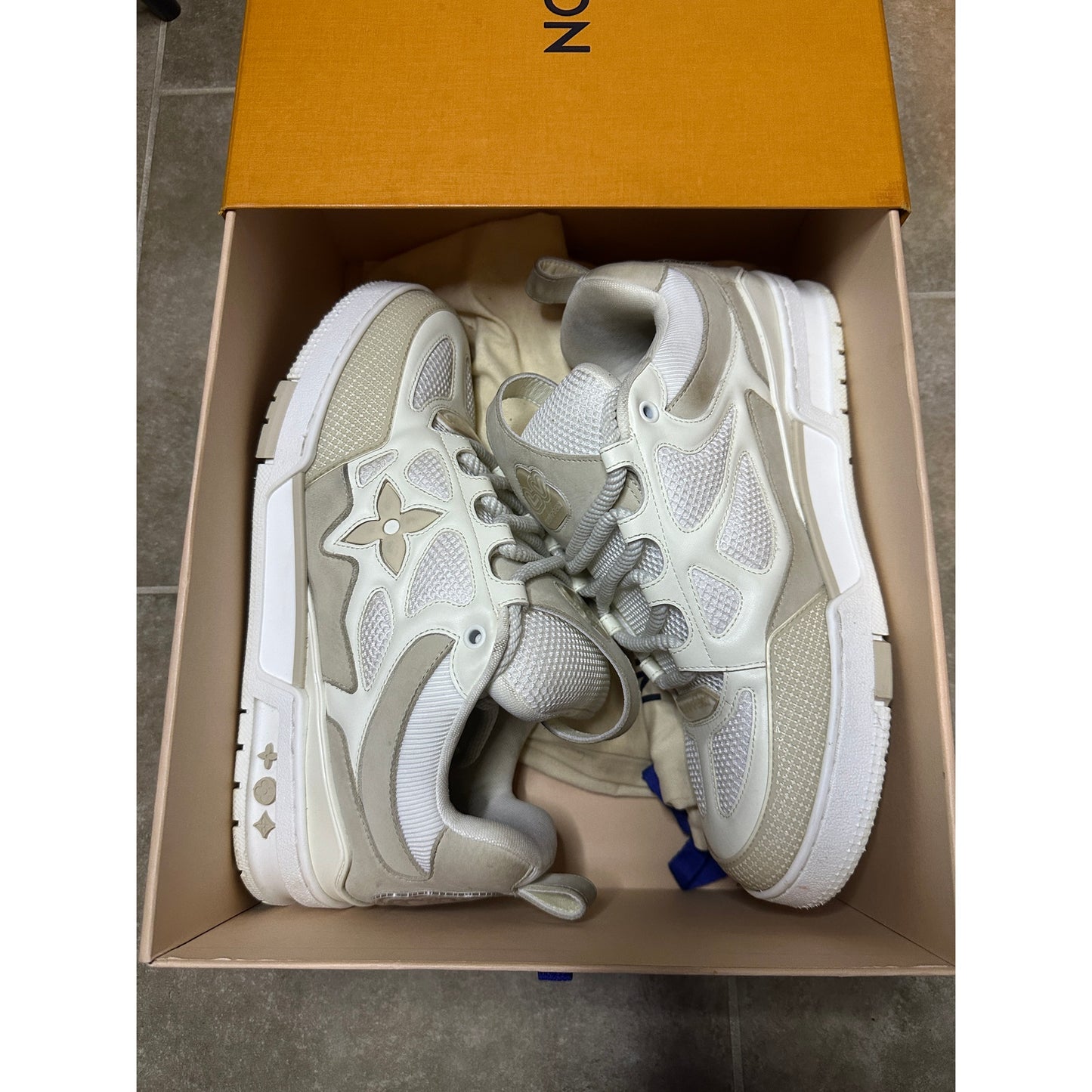 Louis Vuitton LV Skate "Beige/White" Trainer Size 8.5UK