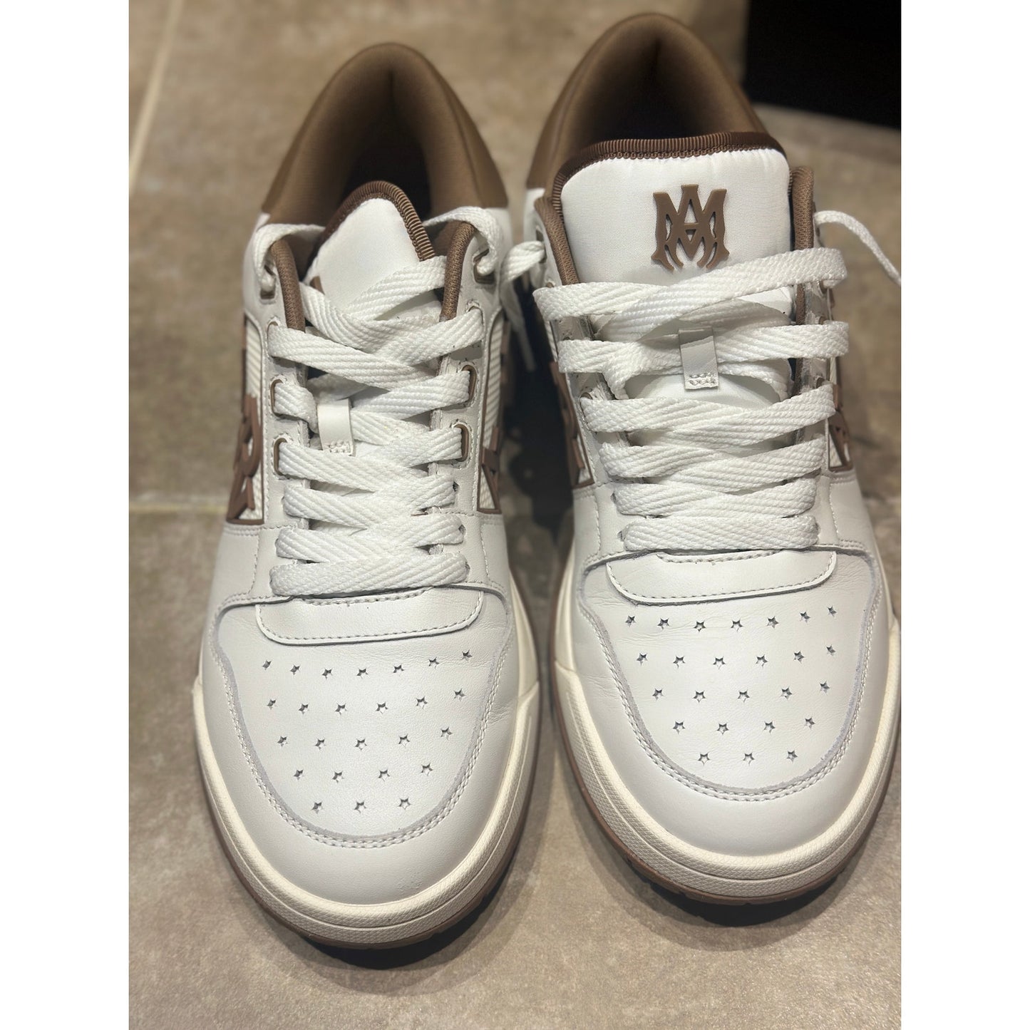 Size 9 - Amiri Mens Classic Low “White Brown”