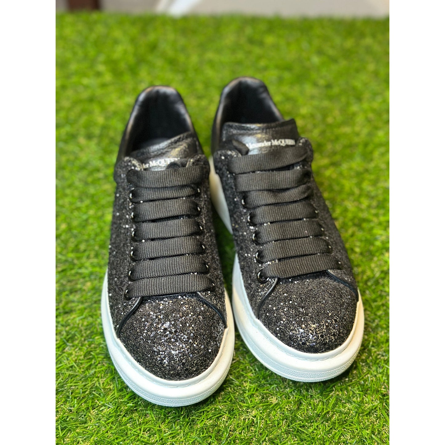 Alexander McQueen Wmns Sneaker 'Black White Glitter' | SZ 8W