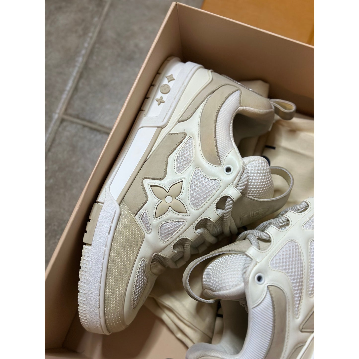 Louis Vuitton LV Skate "Beige/White" Trainer Size 8.5UK