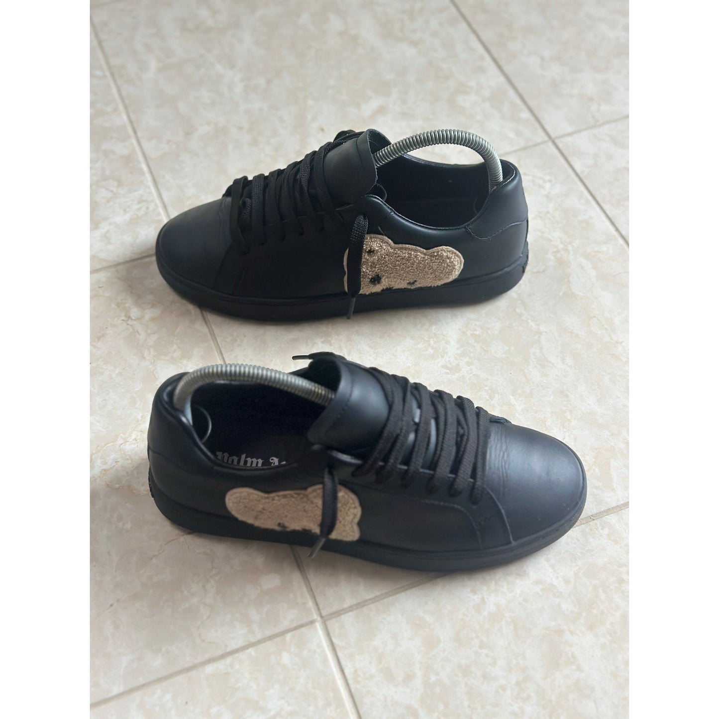Palm Angels Teddy Bear Lace Up Tennis Sneakers