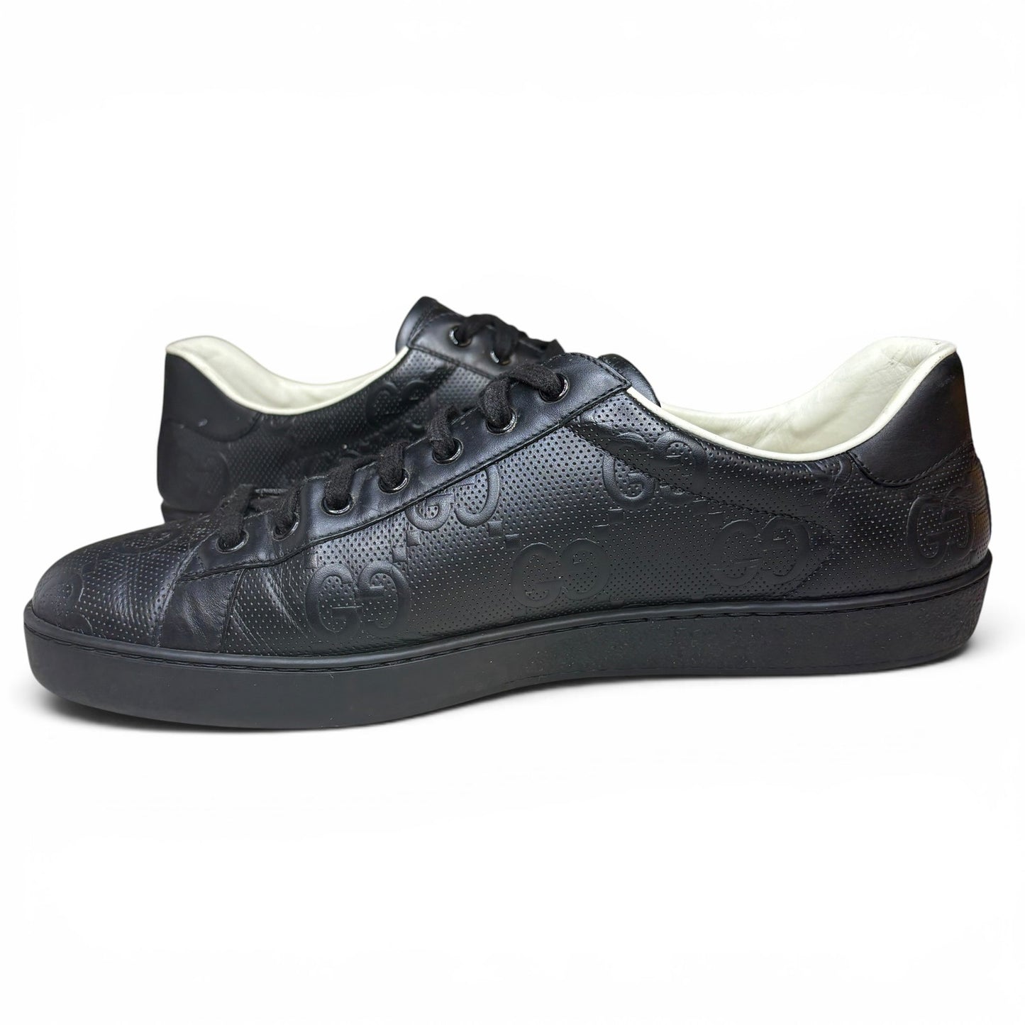 Gucci Ace Black Monorgram Sneakers | Size 11G