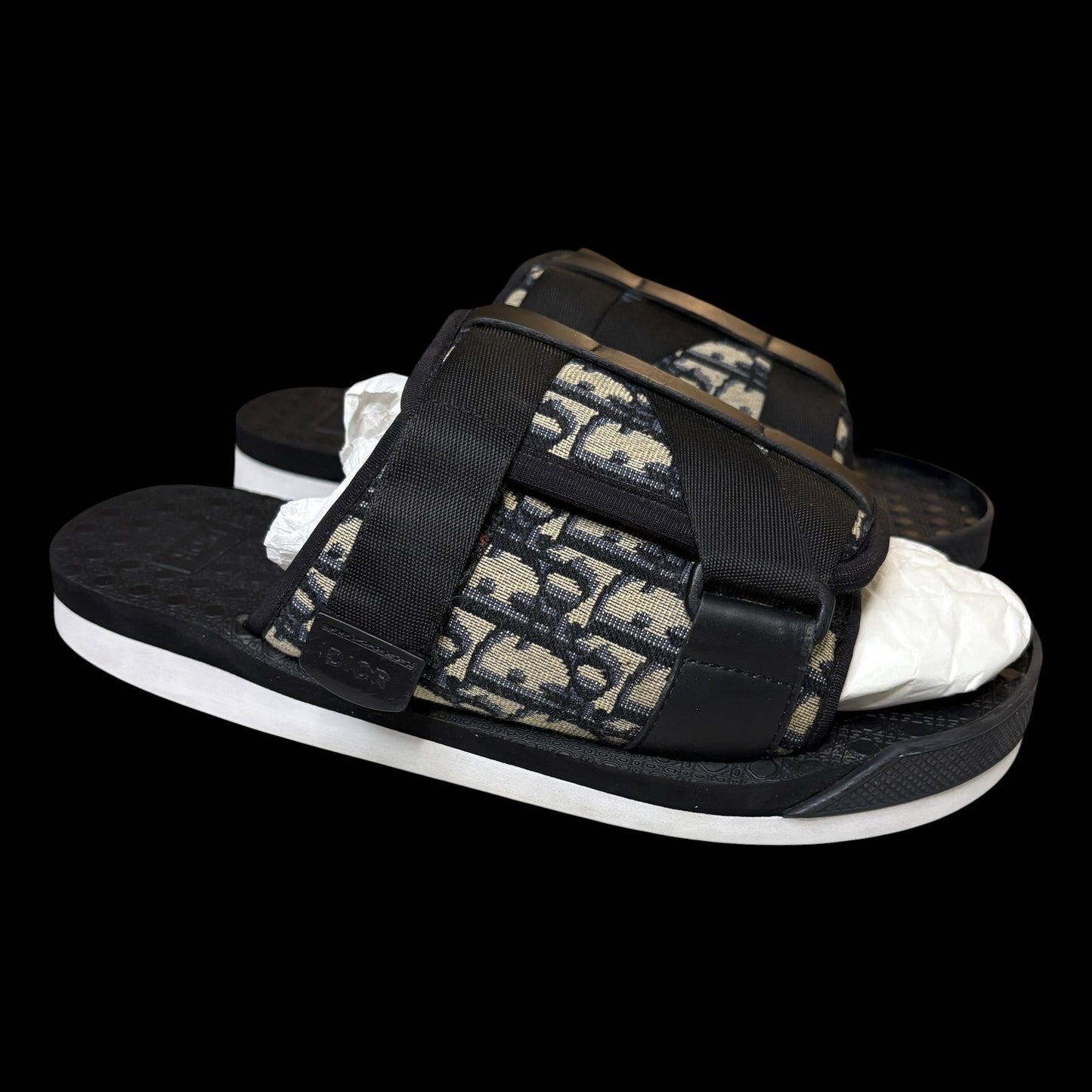 Dior Slide Alpha Sandal Beige Black | Size 41(8)