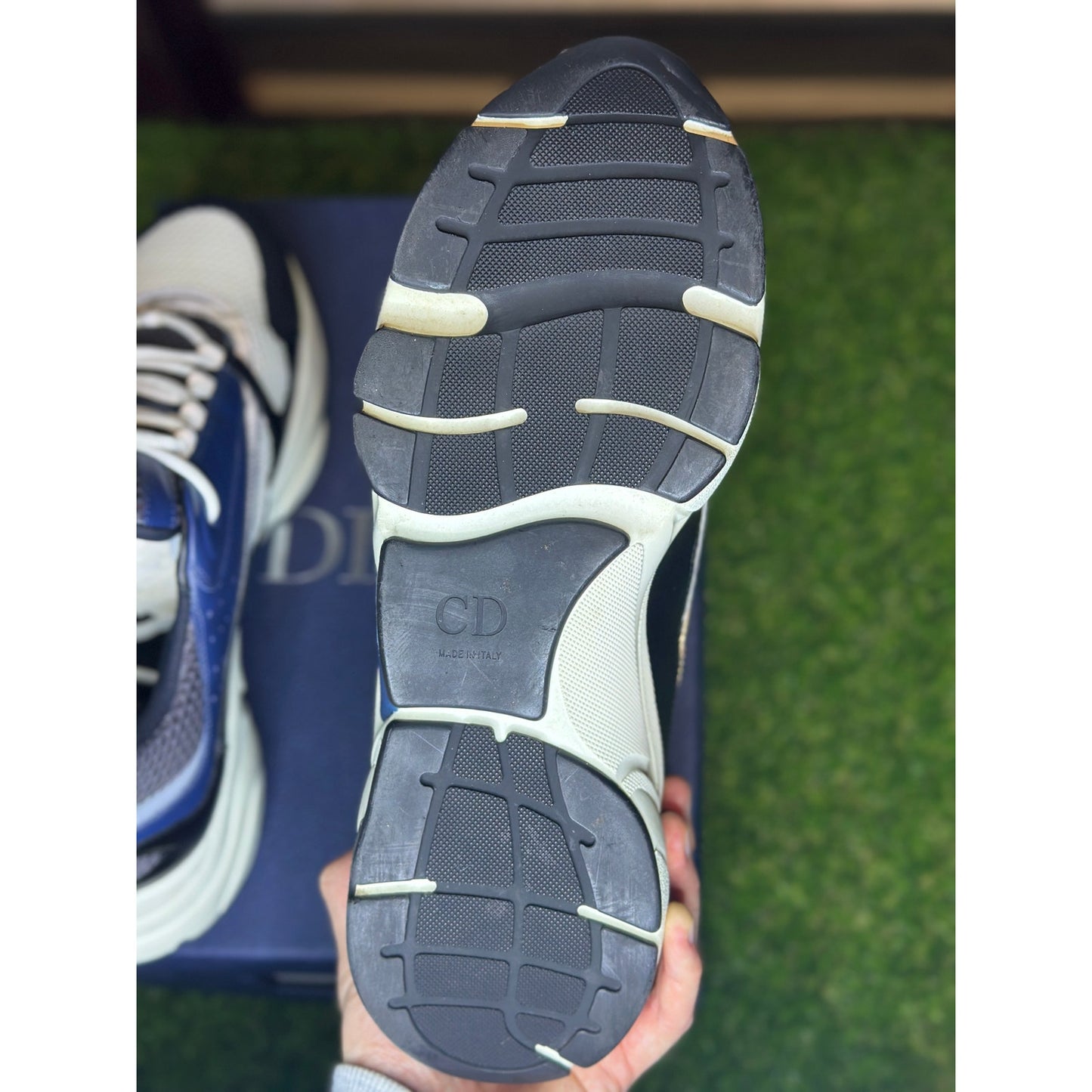 Size 12 - Dior B22 Navy Blue/Black/White Sneakers