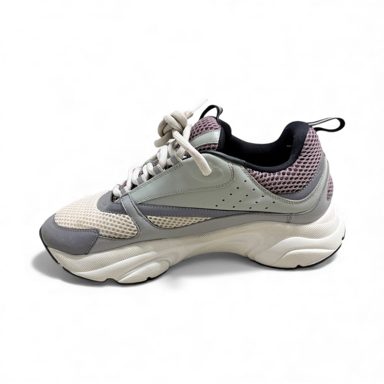 Size 10 - Dior B22 “Cream Lavender” Calfskin Mesh Sneakers