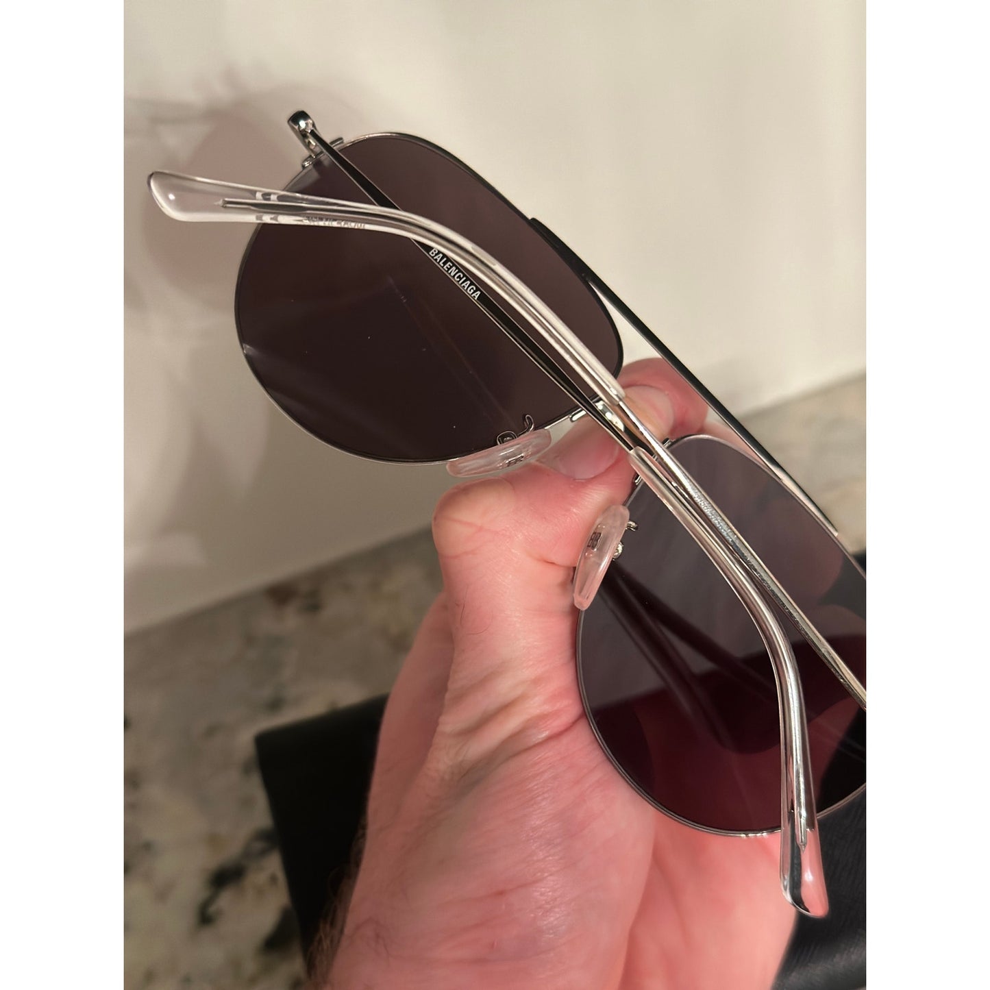 Balenciaga Aviator Logo-print Glasses