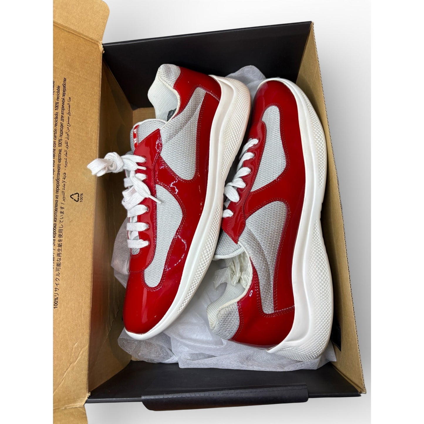 Prada America’s Cup Red Sneakers | Size 12UK