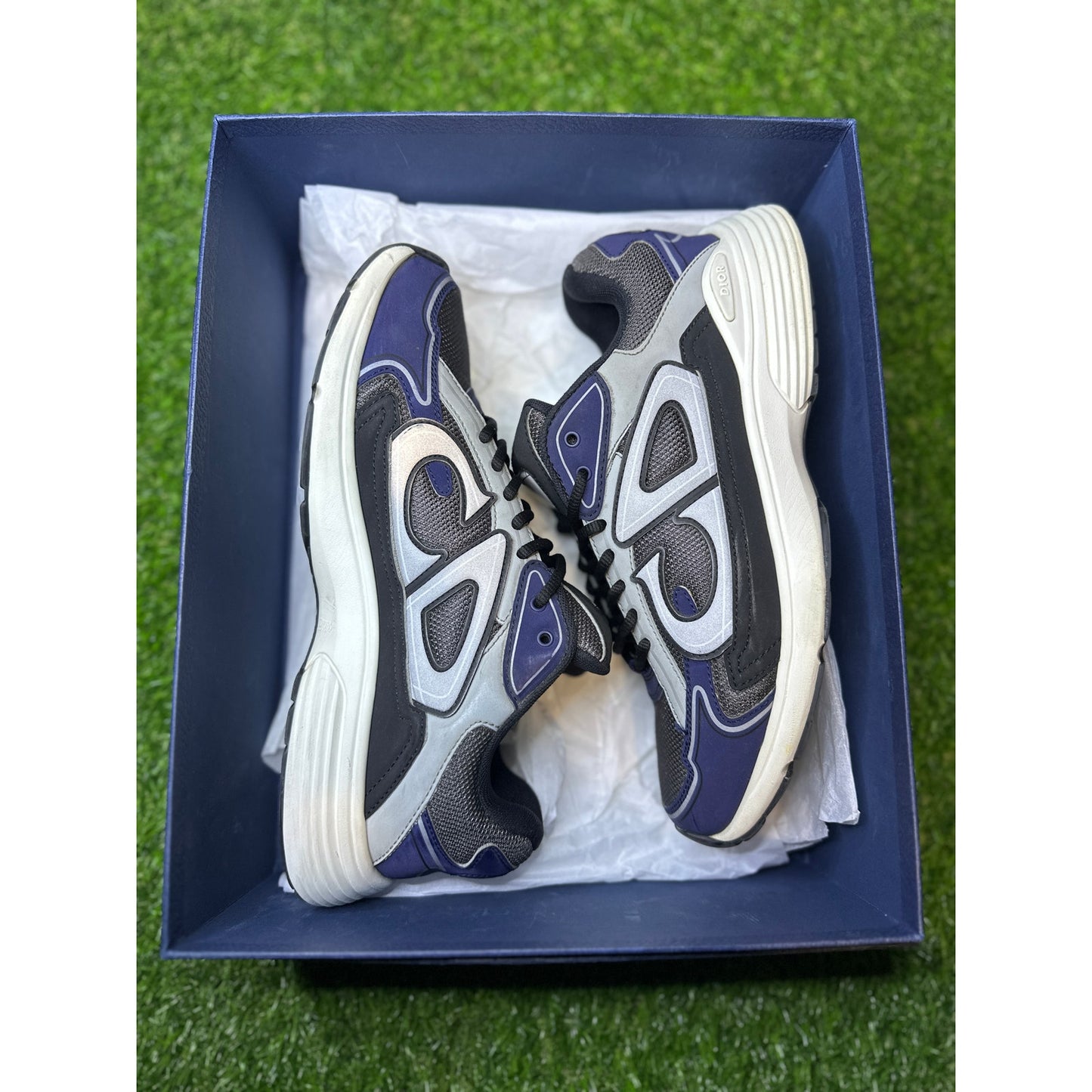 Size 44EU / 11US - Dior B30 Blue Grey Sneakers Retail $1200
