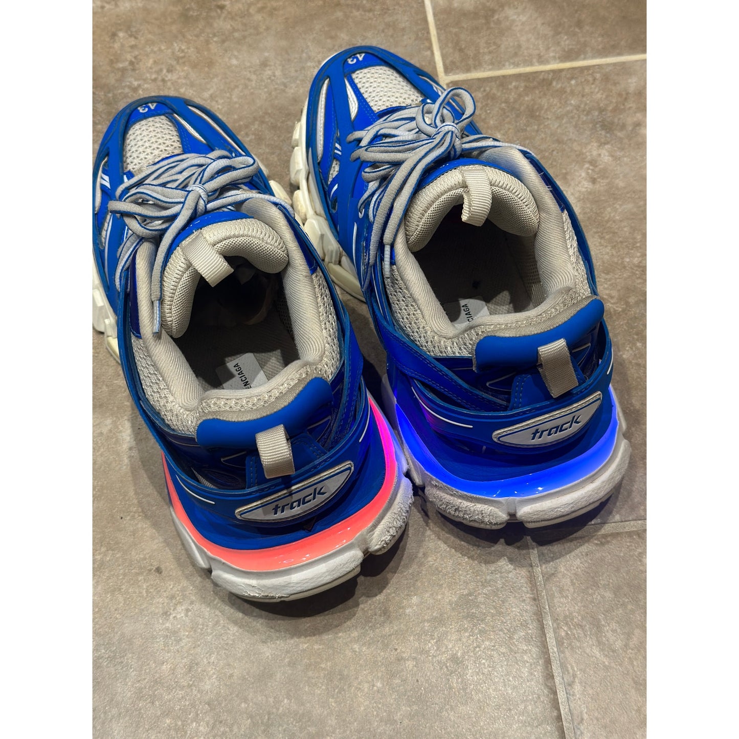 Size 10 - Balenciaga Track LED Sneakers Blue White