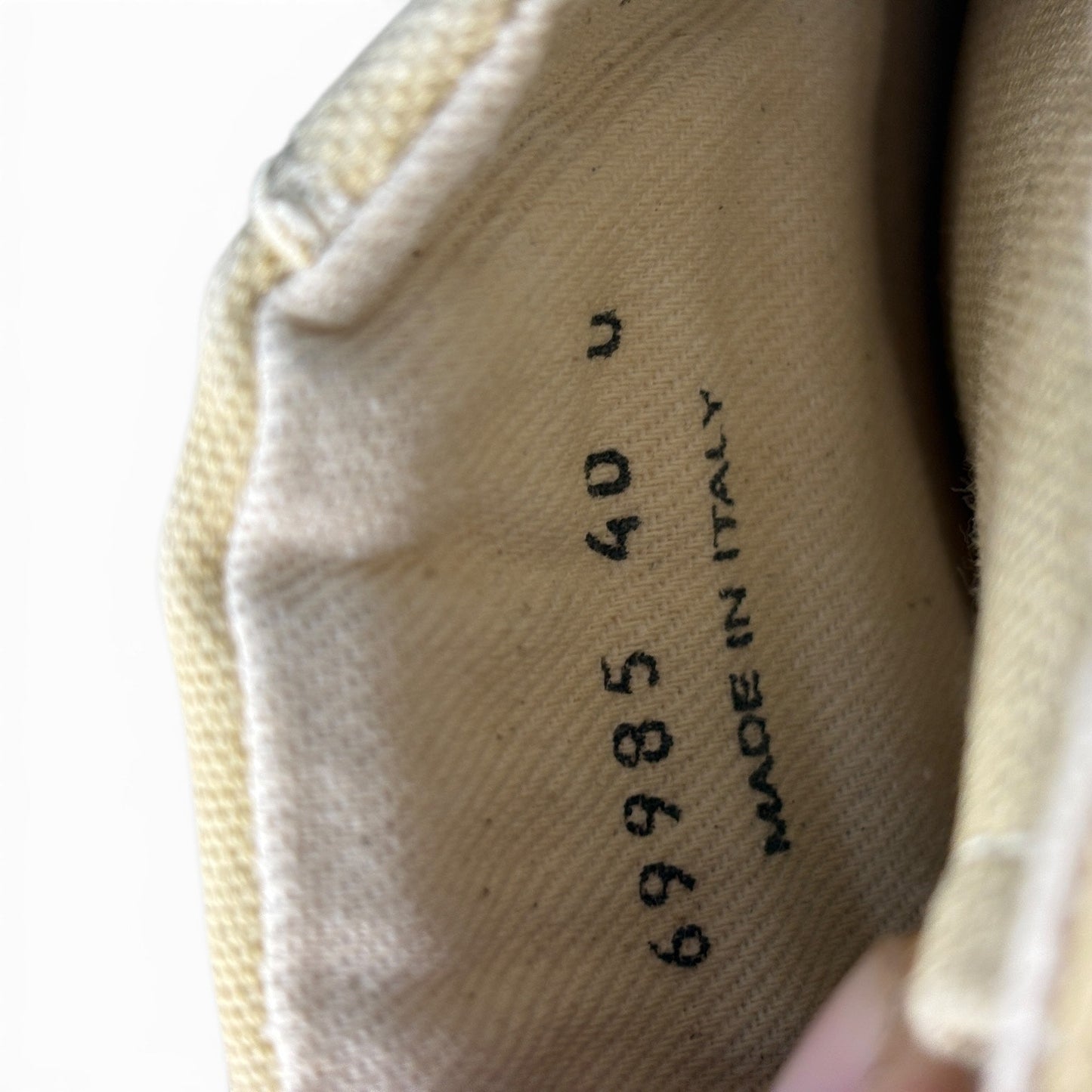 Rick Owens Beige & White Vintage High Top Sneakers | Size 40