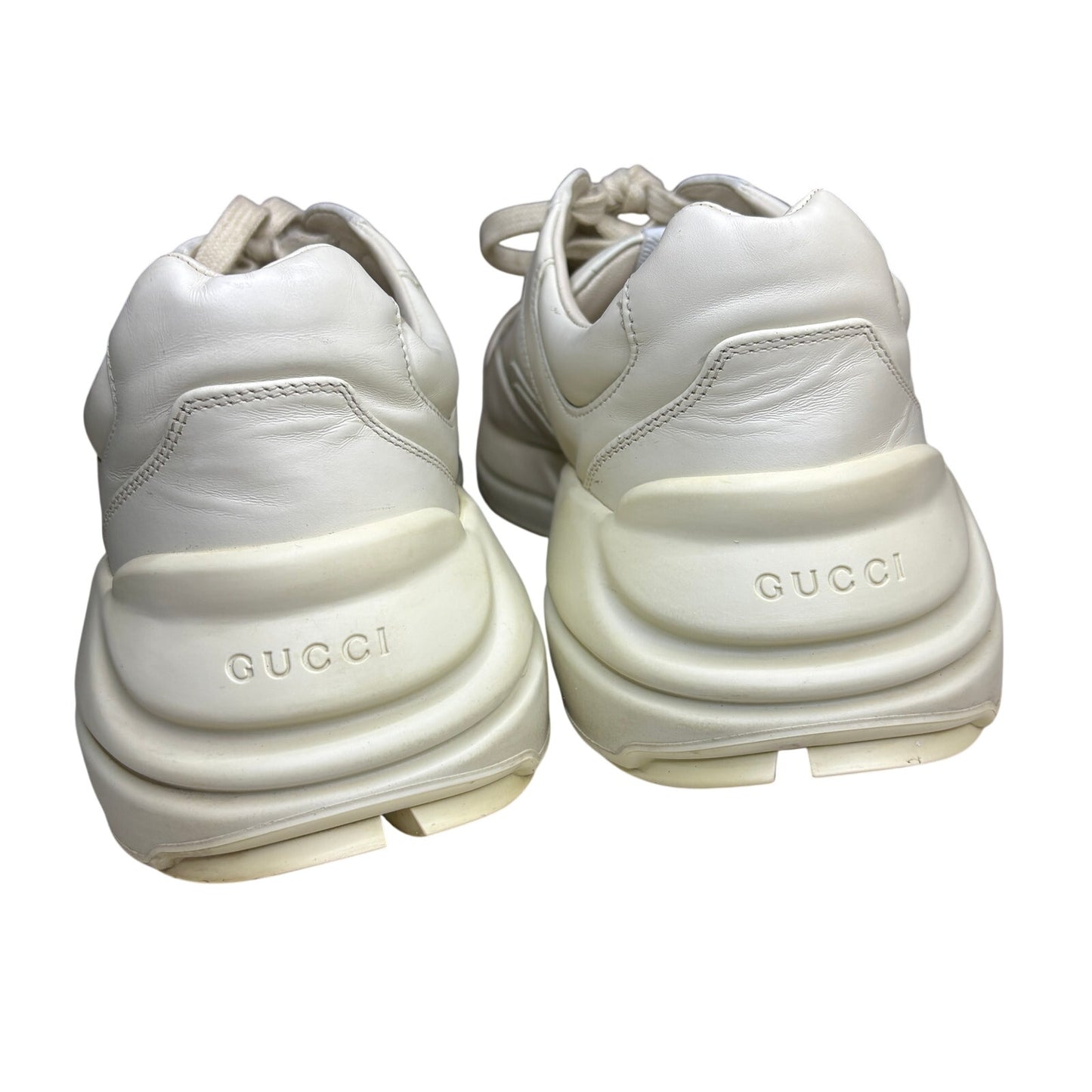 Size 9G  - Gucci Rython Red Logo Beige Sneakers