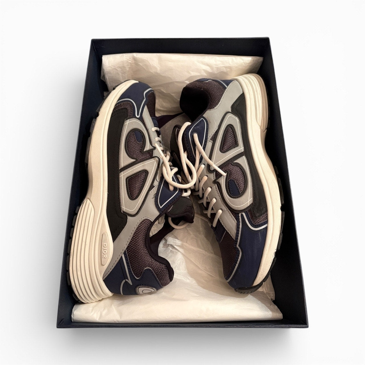 Dior B30 Black, Blue and Dior Gray Technical Fabric Sneakers