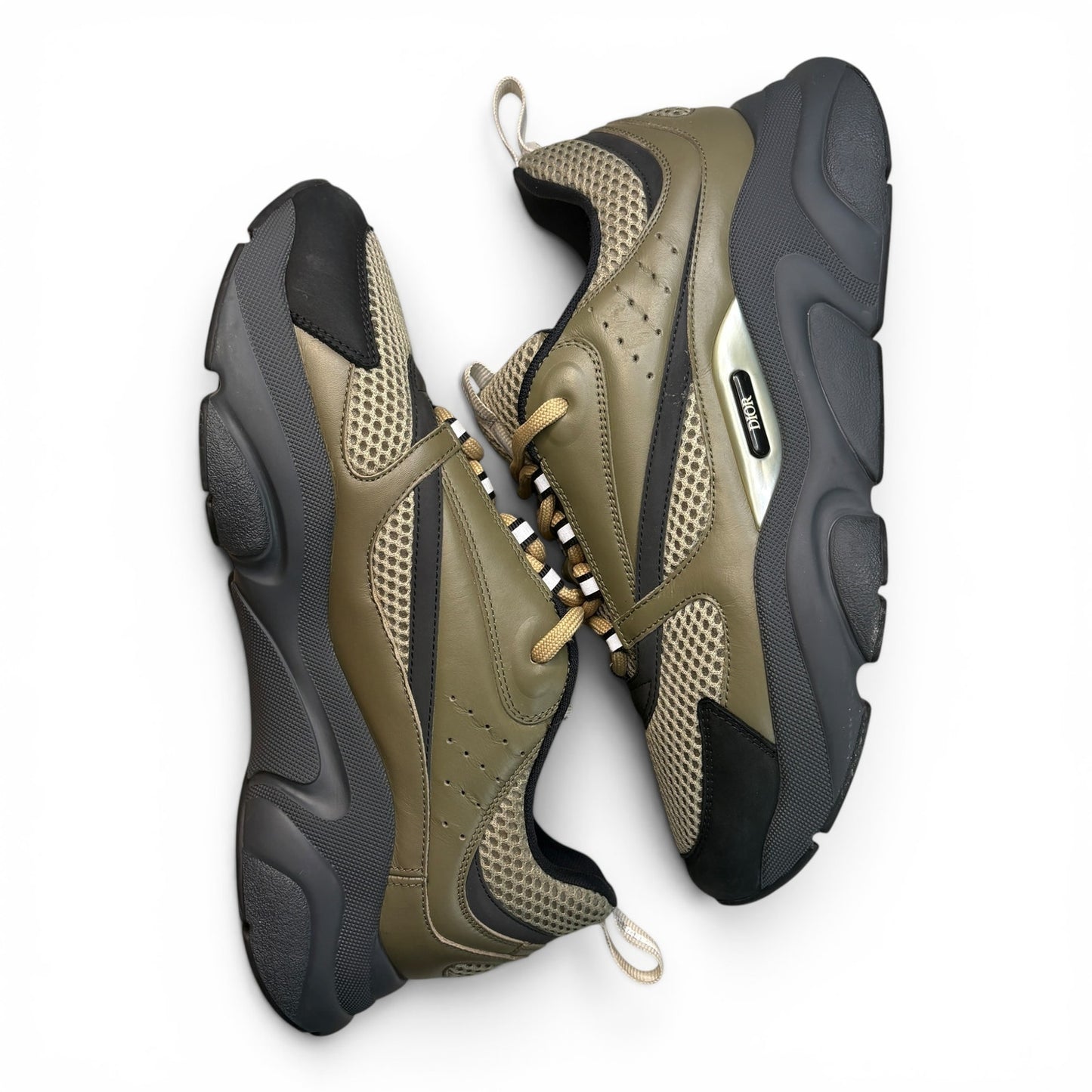Dior B22 Reflective Low Top Khaki Sneakers | Size 43 (10US)
