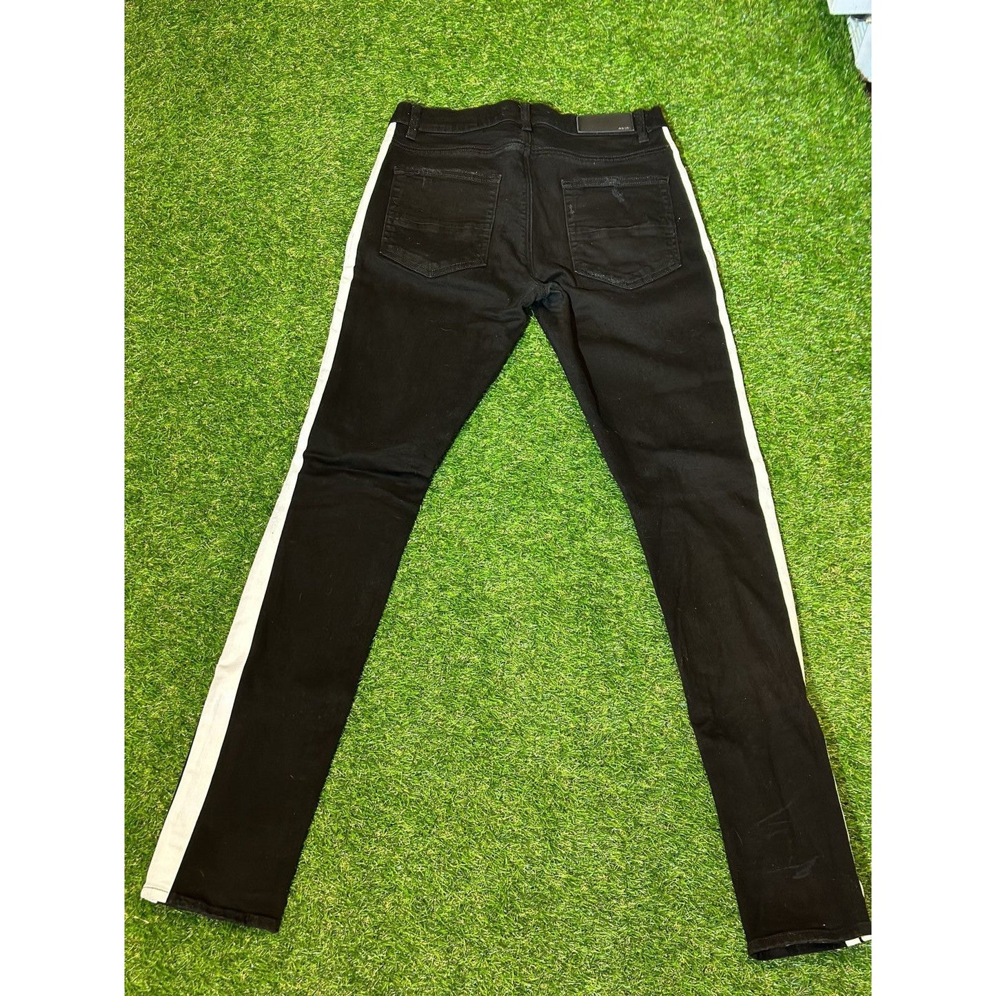 Amiri White Stripe Track Jeans