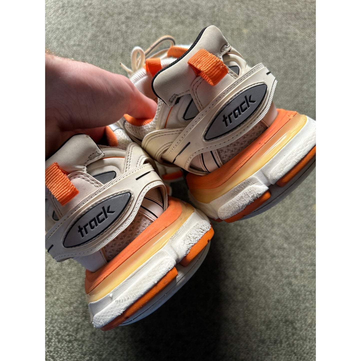 Size 9 - Balenciaga Track 'Orange White' Sneakers