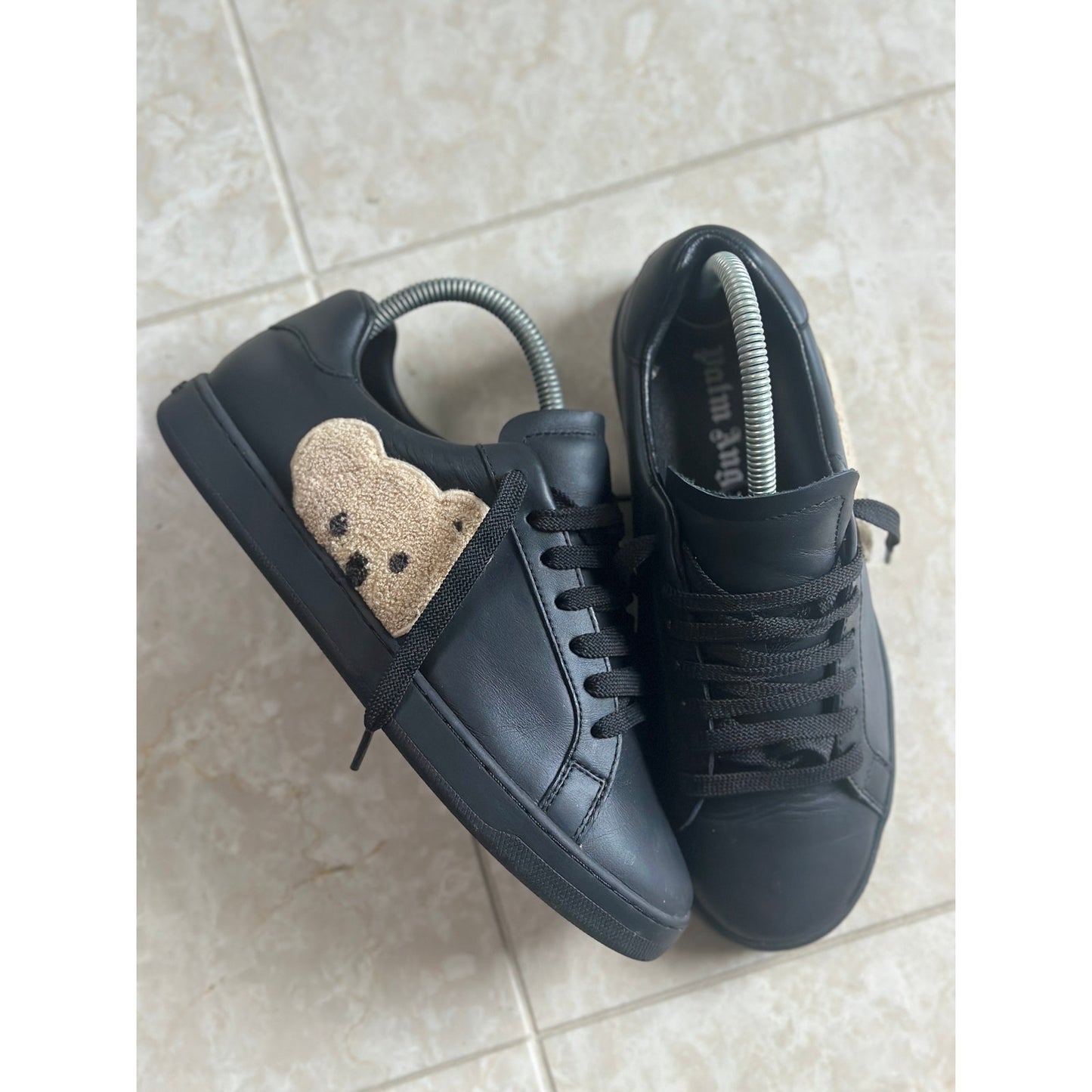 Palm Angels Teddy Bear Lace Up Tennis Sneakers